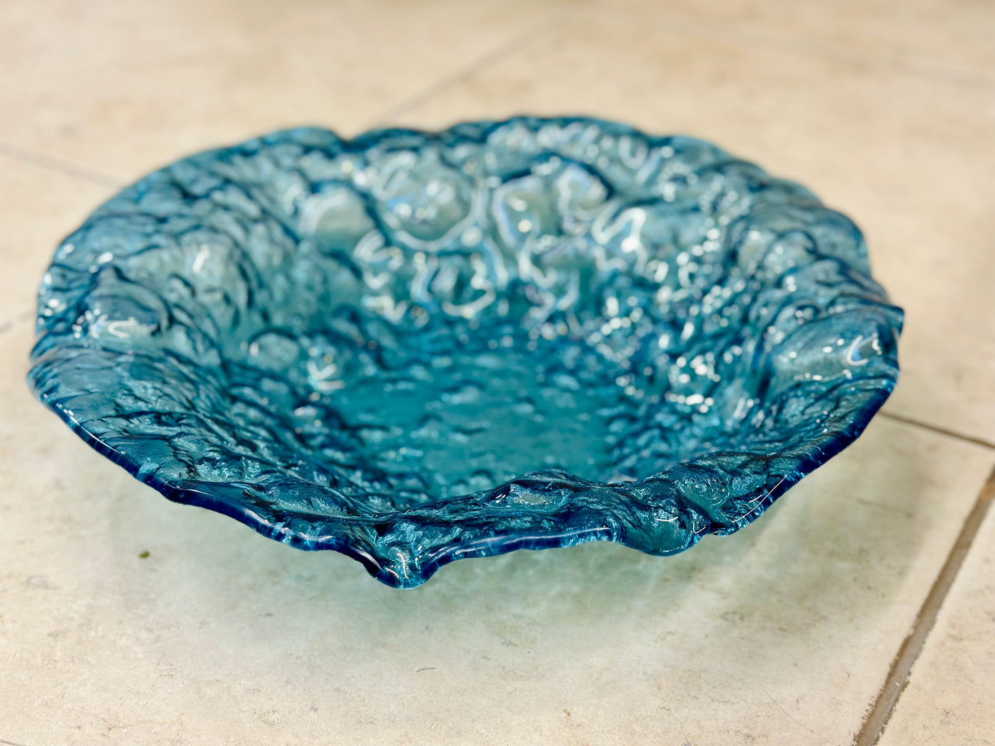 Blue Adrift handmade Glass Bowl