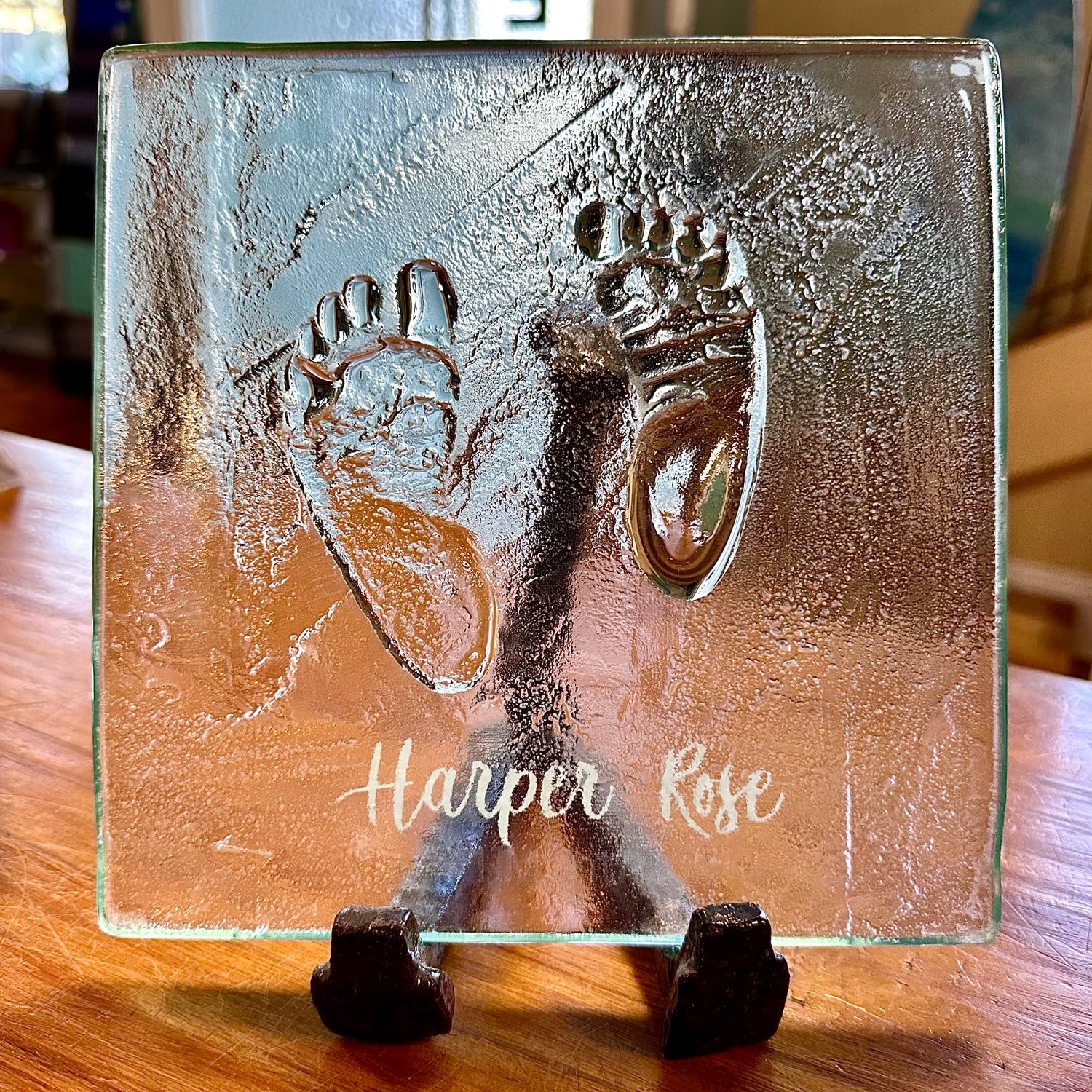 Glass Baby Footprints keepsake