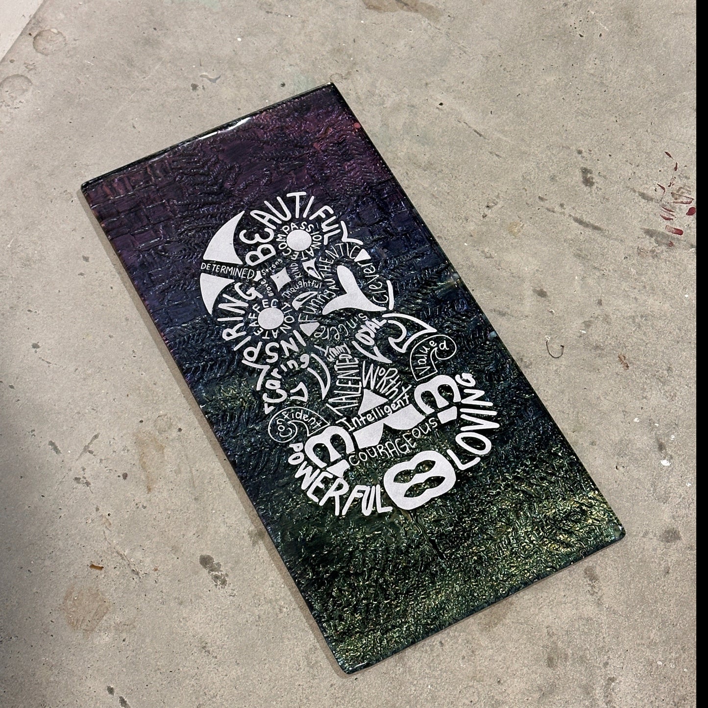 Affirmations - Tiki - New Zealand - glass art - Slumped glass