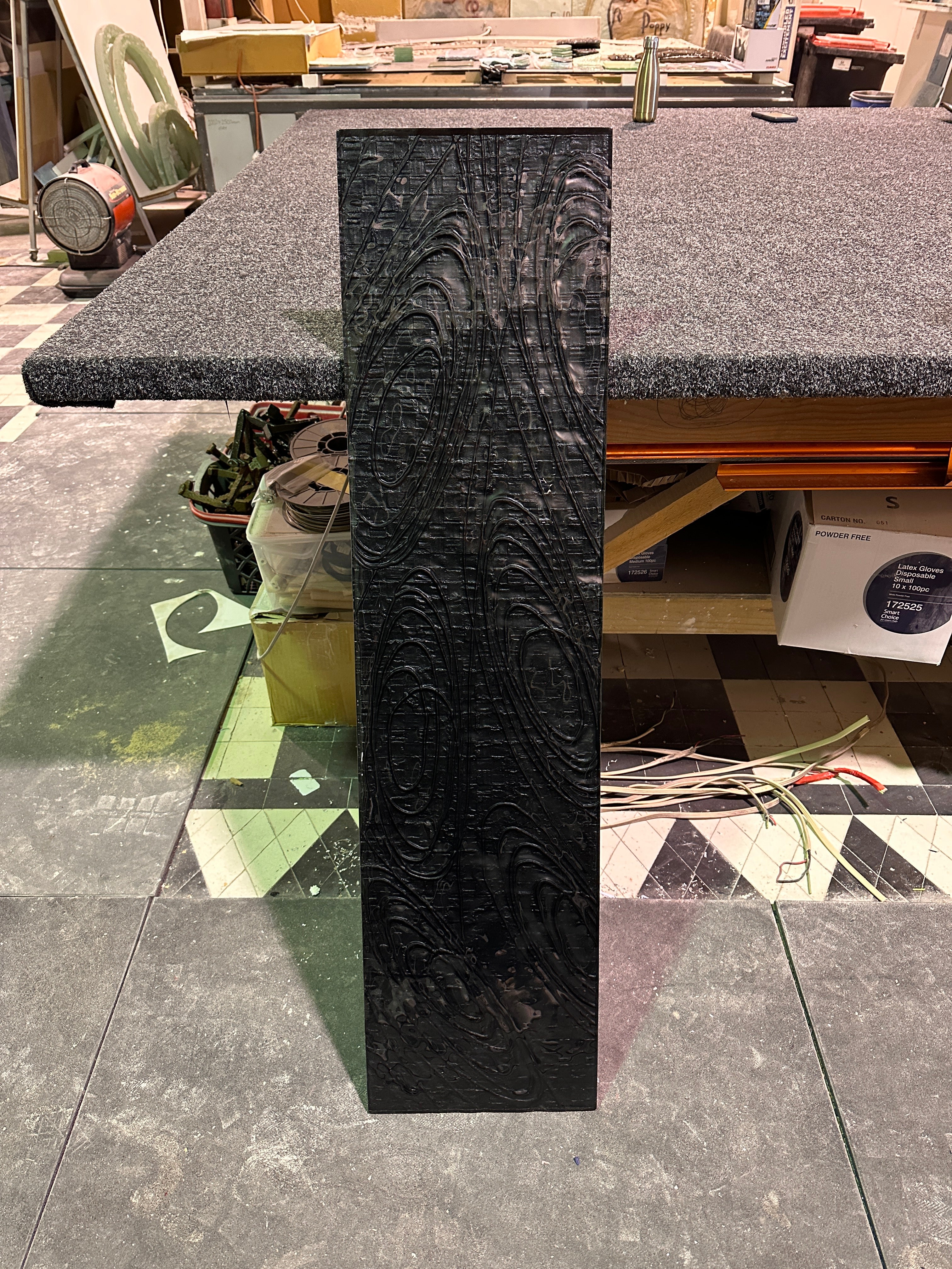 Black Glass Panel - 1.2m x 30cm
