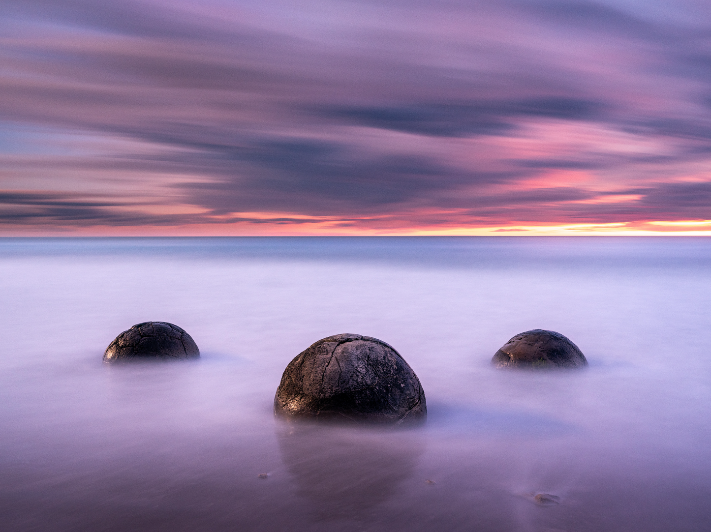 Moeraki boulders splashback Otago