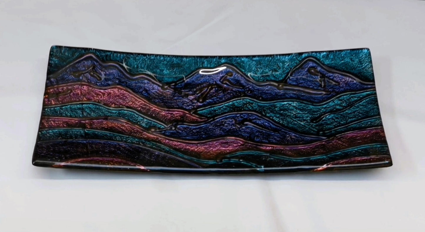Handpainted Landscape at Dusk - Long Sushi Tray