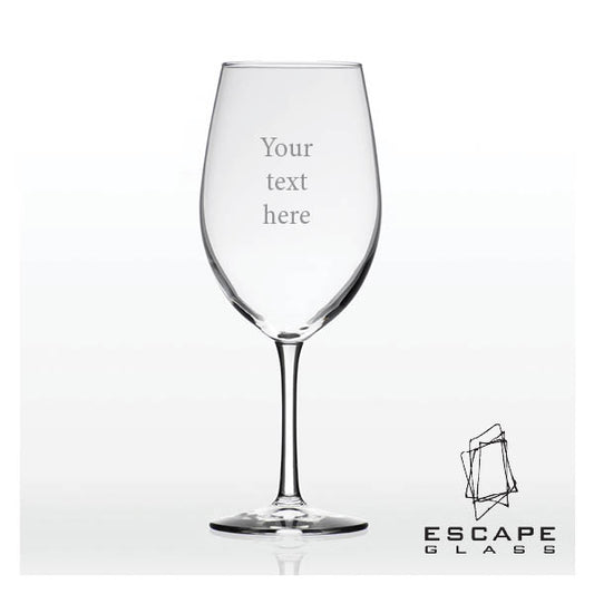 stemmed wine glass - custom engraving and etching