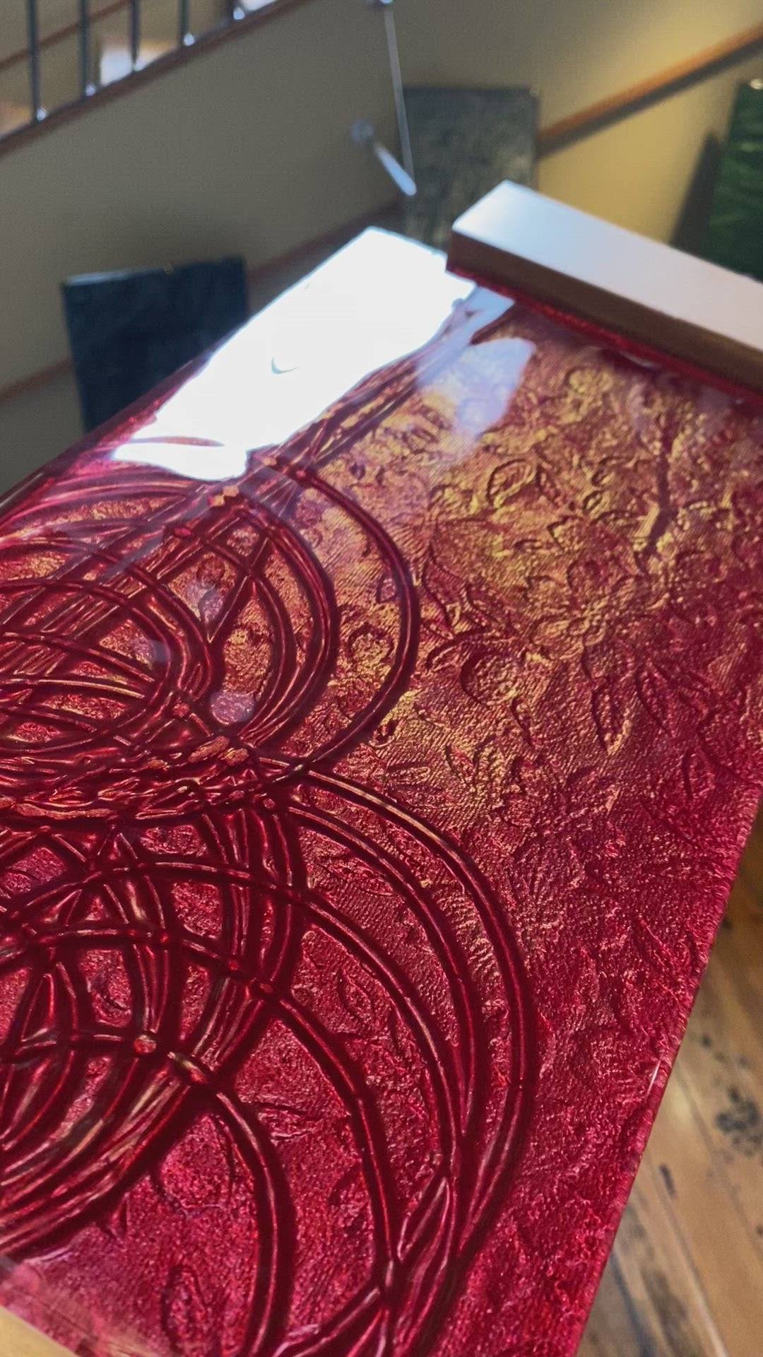 Wooden Handle Tray - Red Reality