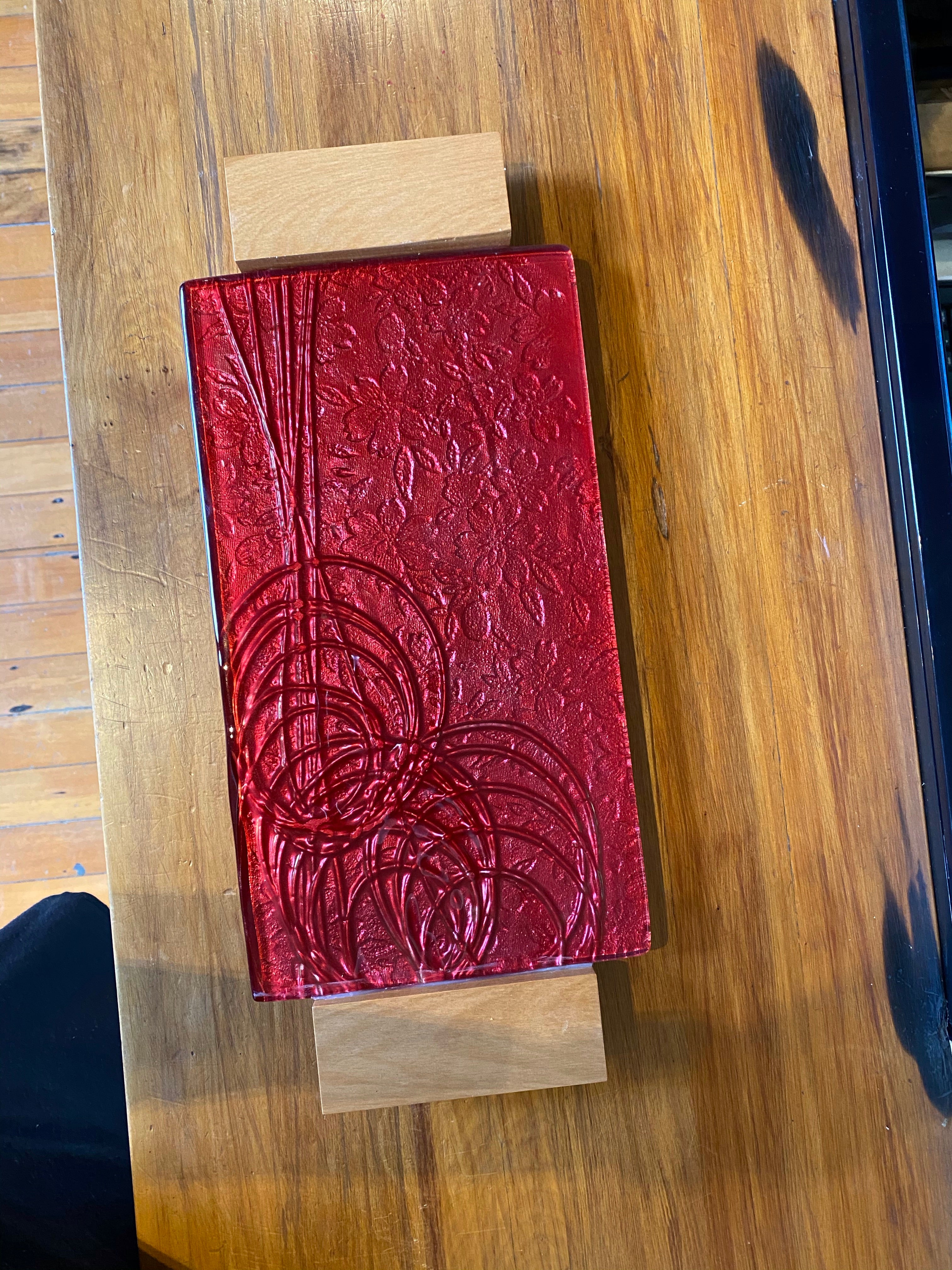 Wooden Handle Tray - Red Reality