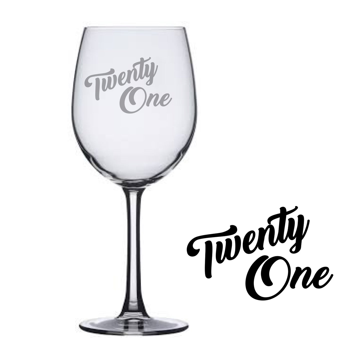 21st birthday wine glass