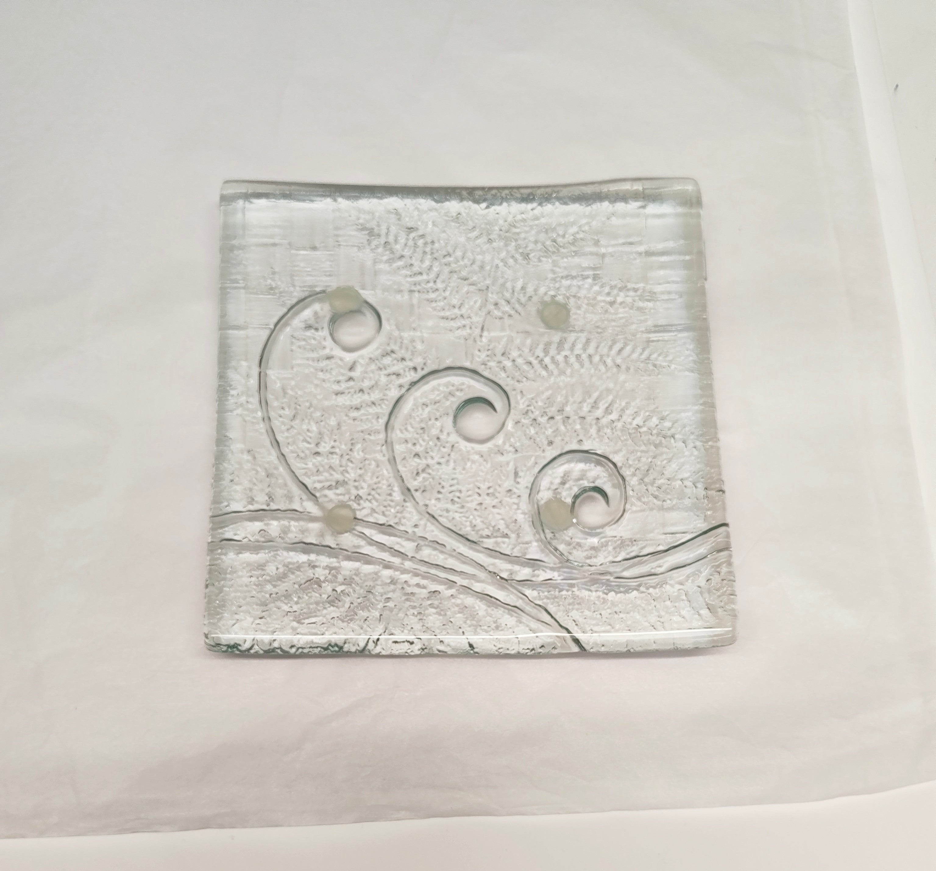 20cm Square Platter - Koru & Fern