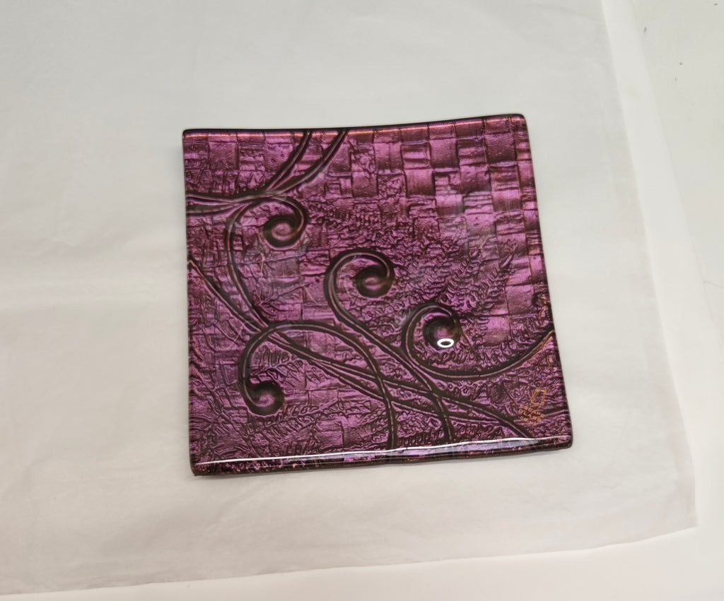 20cm Square Platter - Koru & Fern