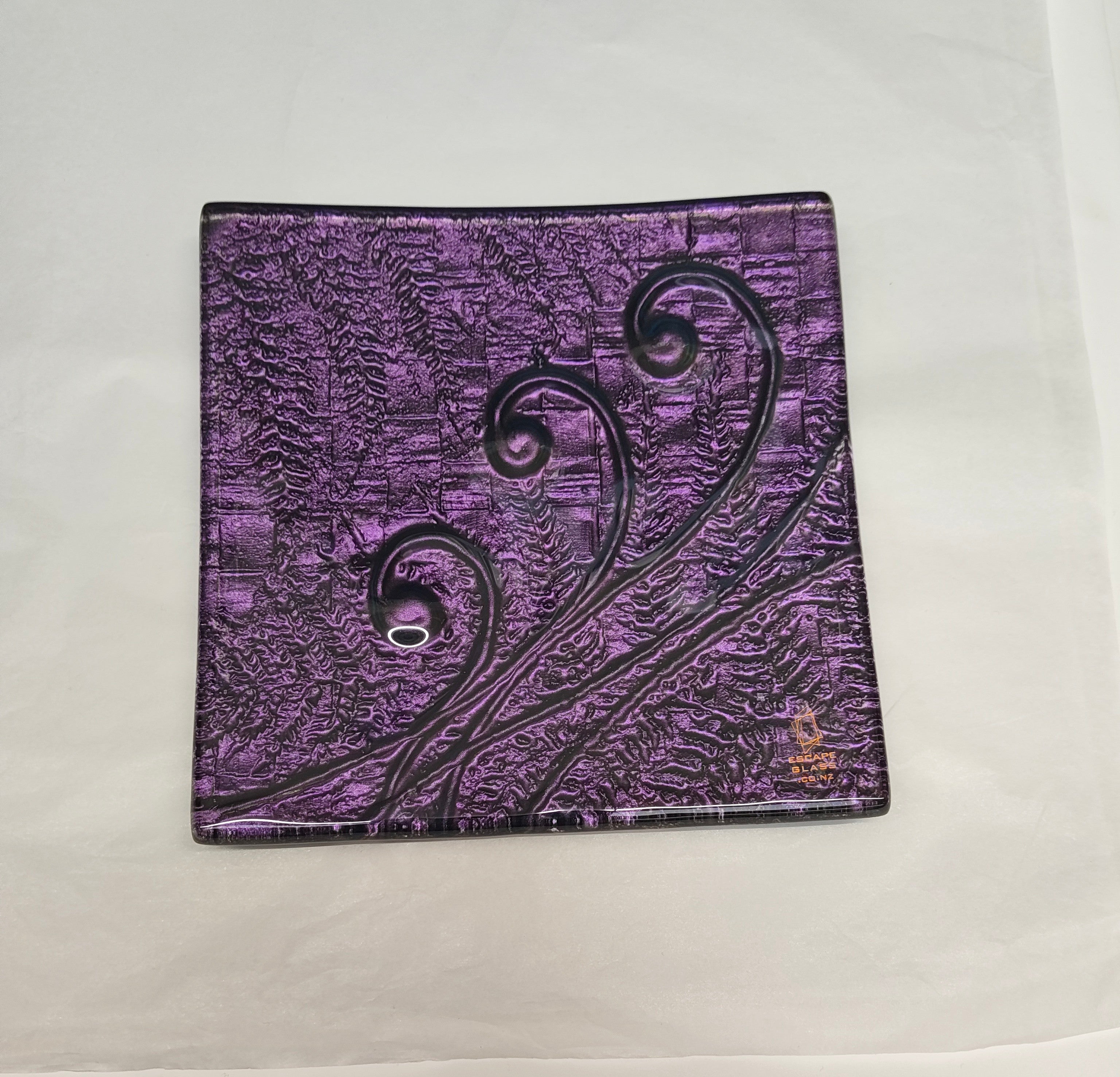 30cm Square Platter - Koru & Fern