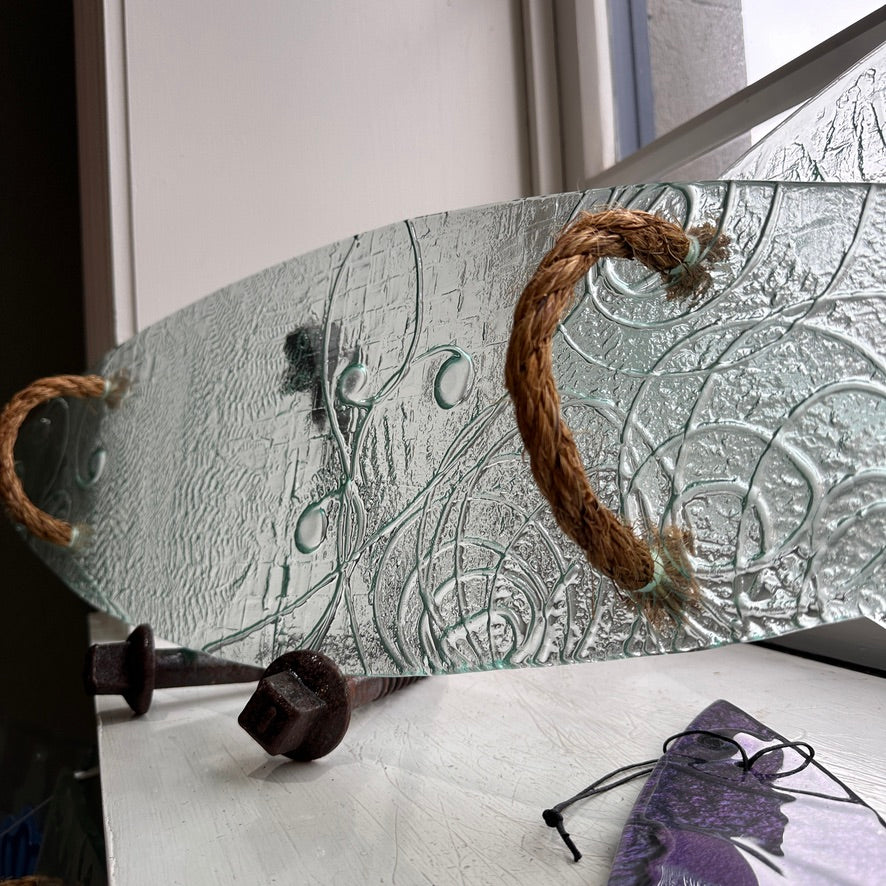 Large Clear Waka Platter - Rope Handles