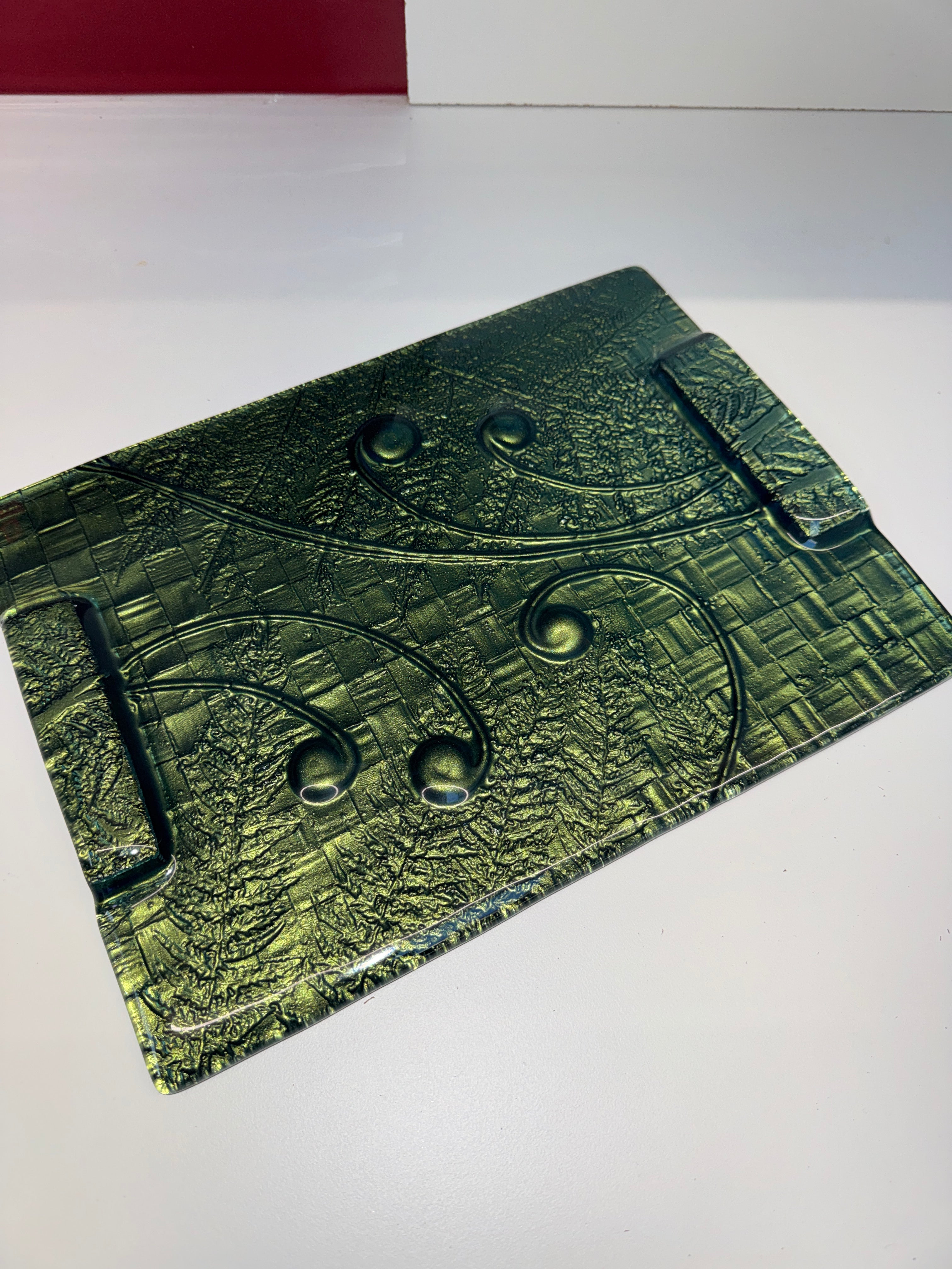 Small Hand Held Platter - Koru, Flax & Fern