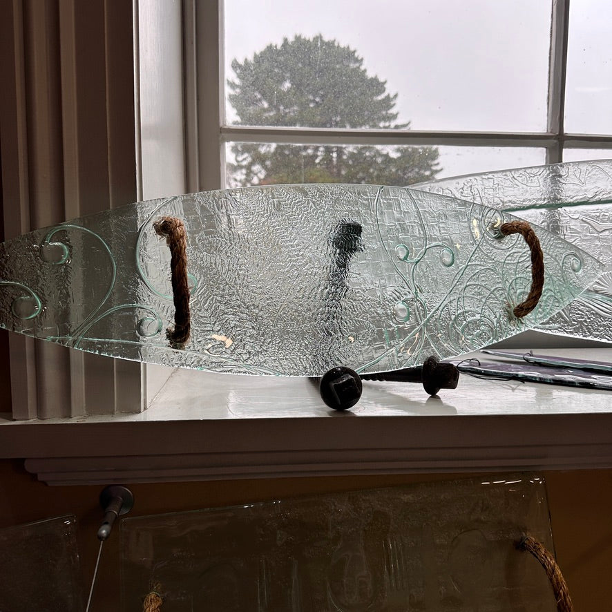 Large Clear Waka Platter - Rope Handles