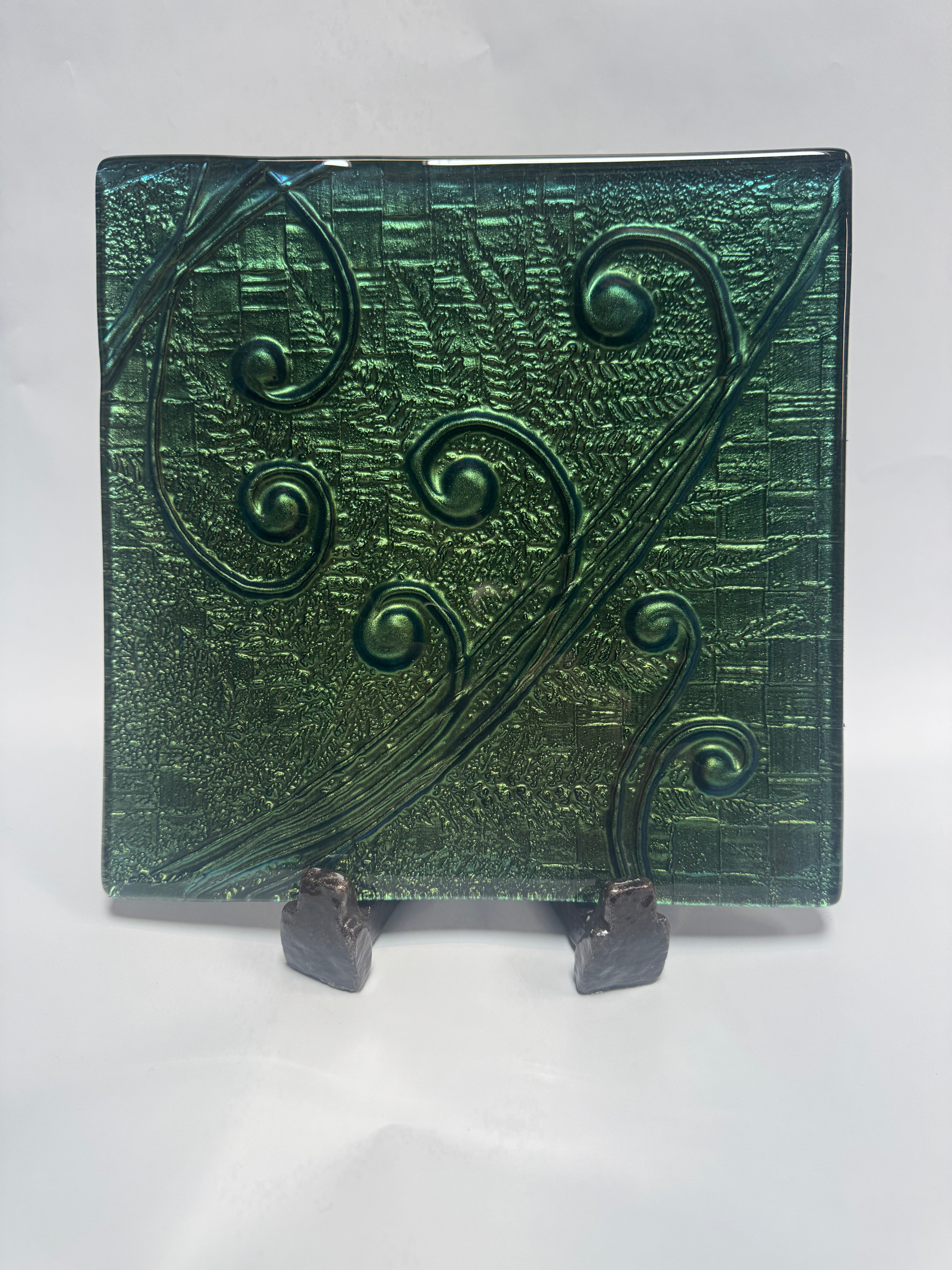 Koru, Fern & Flax - 25cm Square Platter