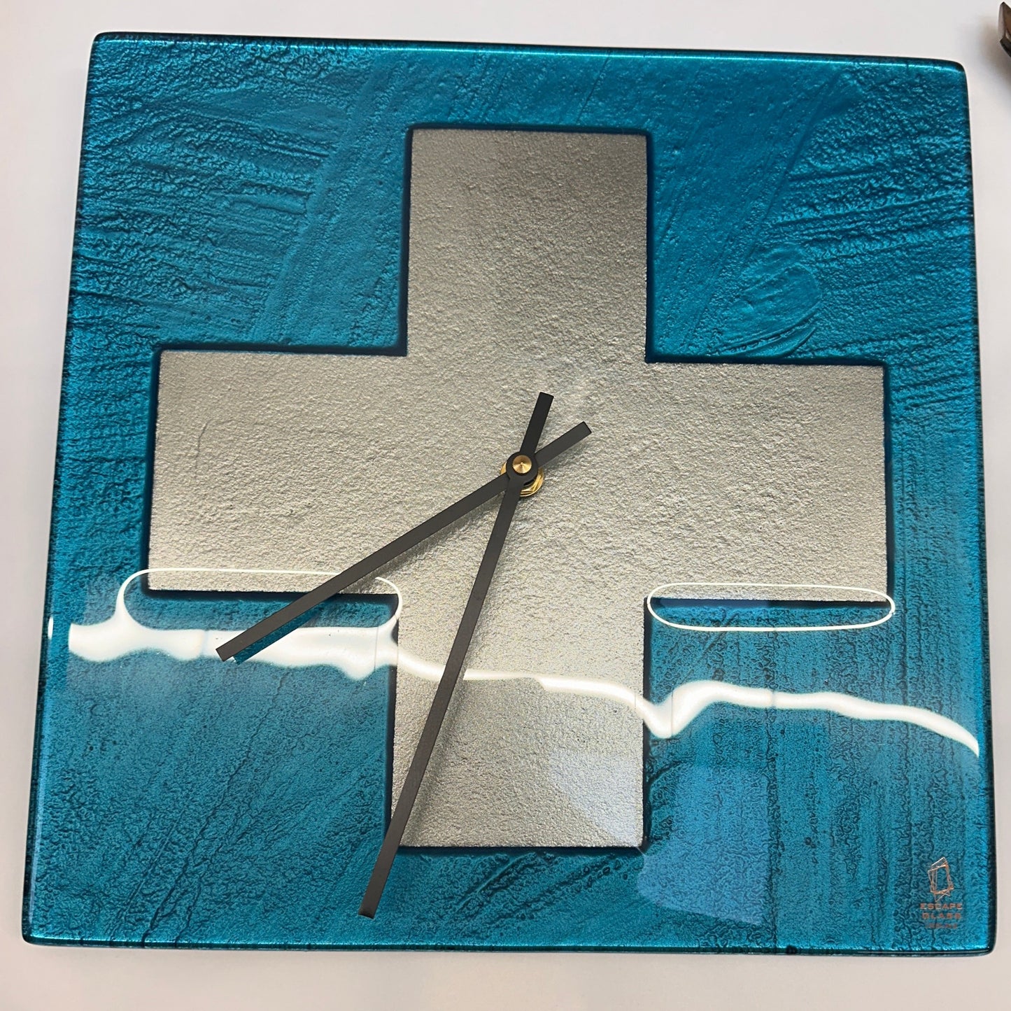 Cross Clock - Blue/Grey