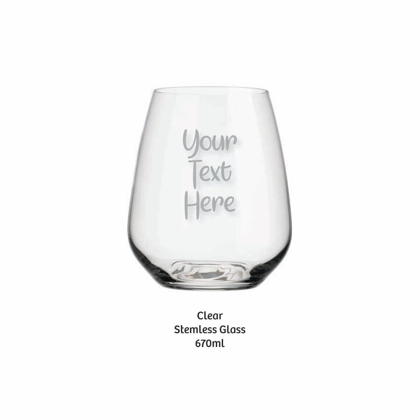 Engraved Stemless Wine Glass / Tumbler
