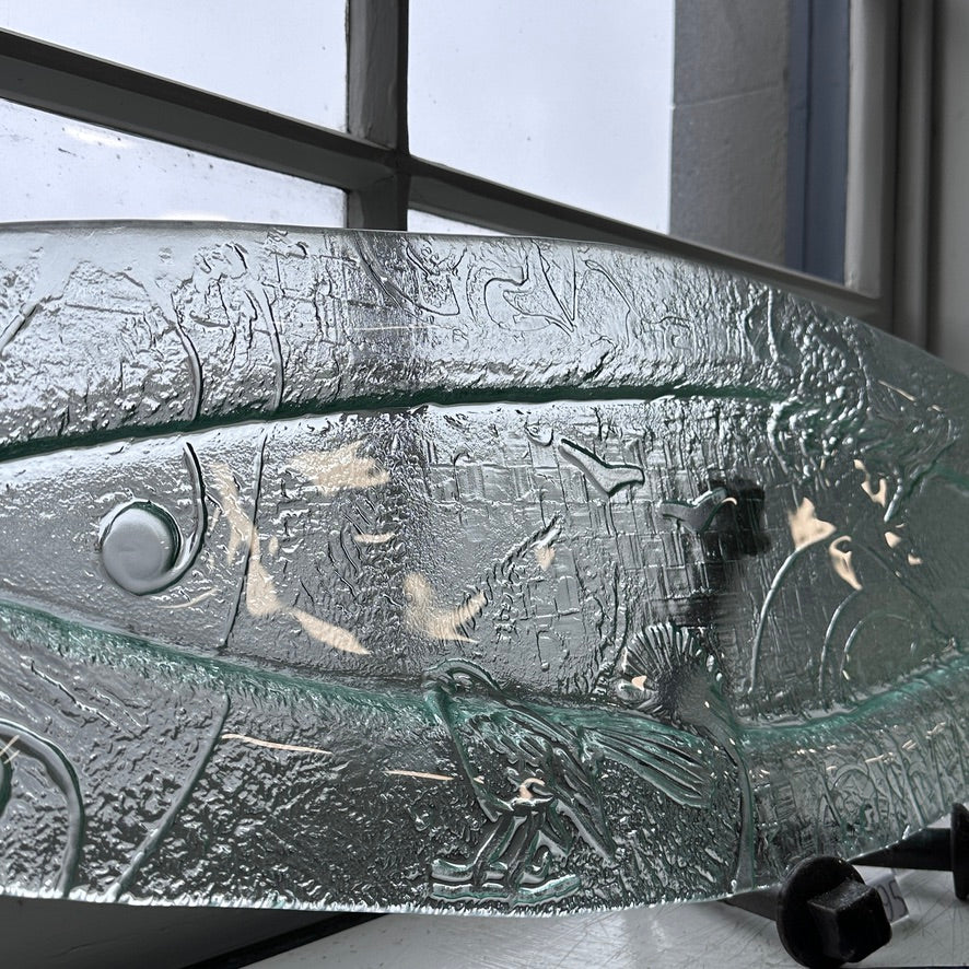 Large Dished Glass waka platter