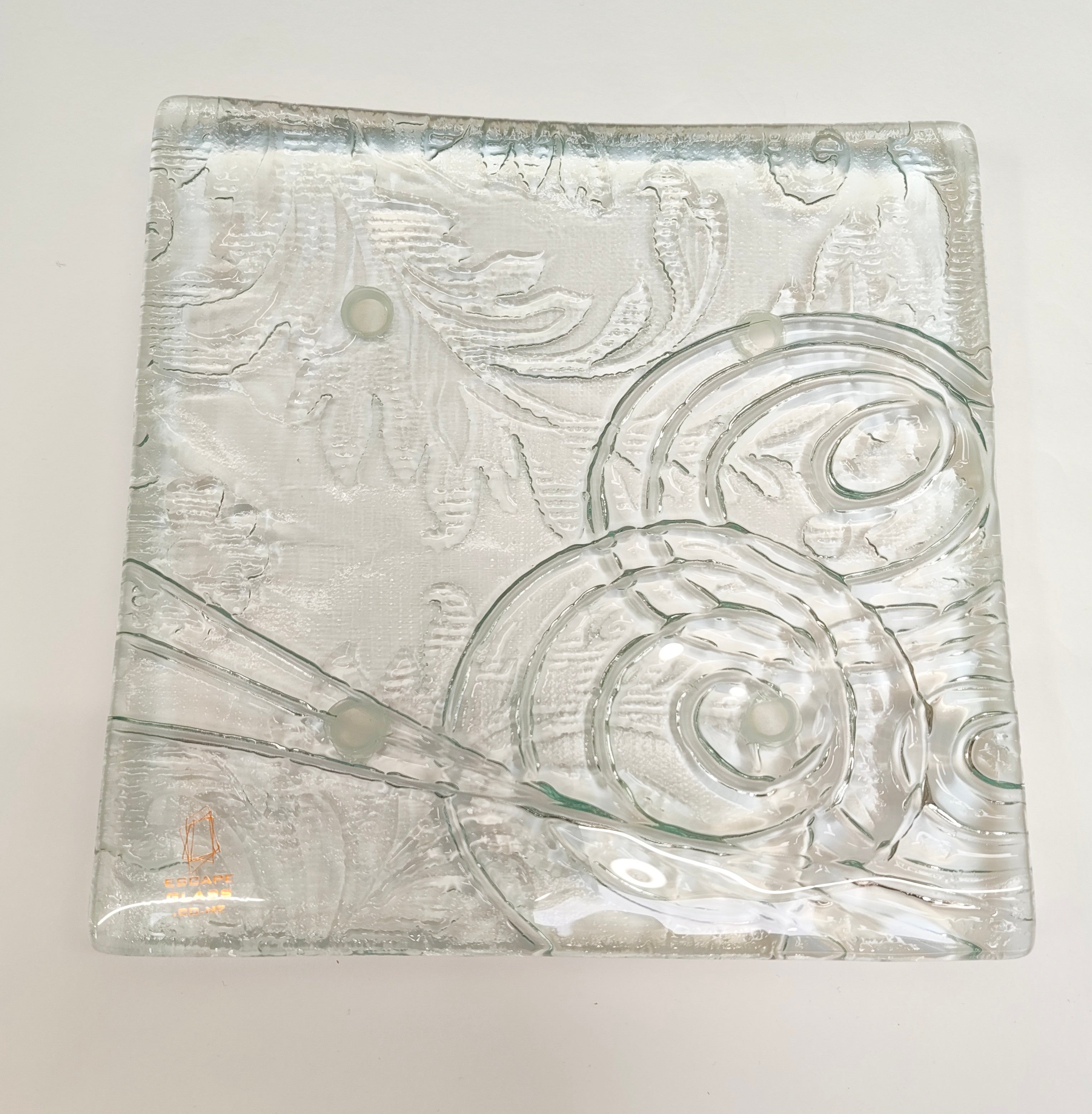 20cm Square Platter - Anaglypta Swirl