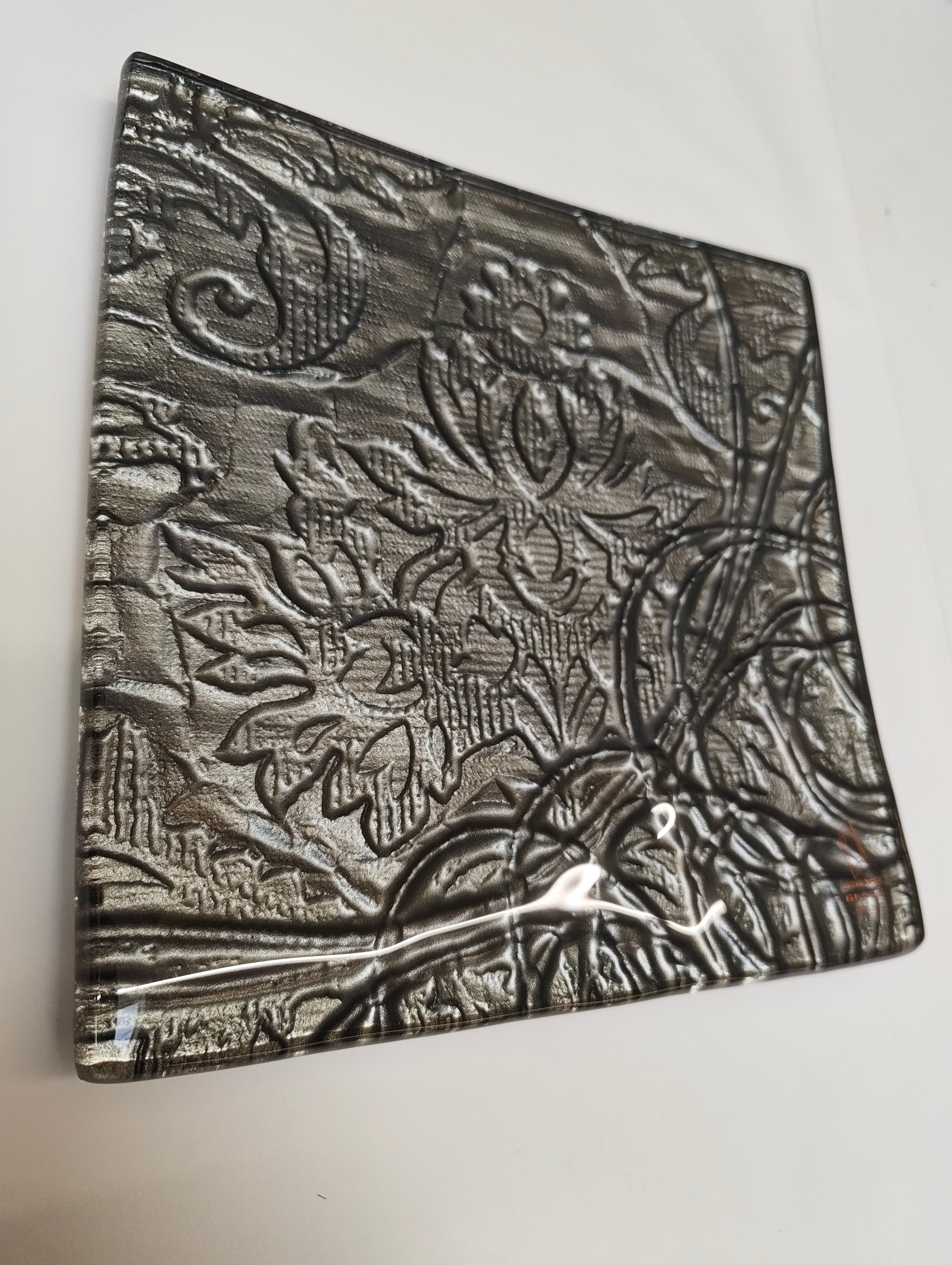 25cm Square Platter - Anaglypta Swirl