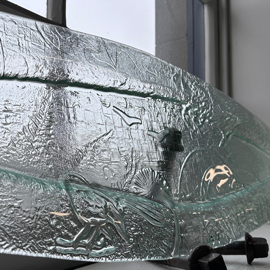 Large Dished Glass waka platter