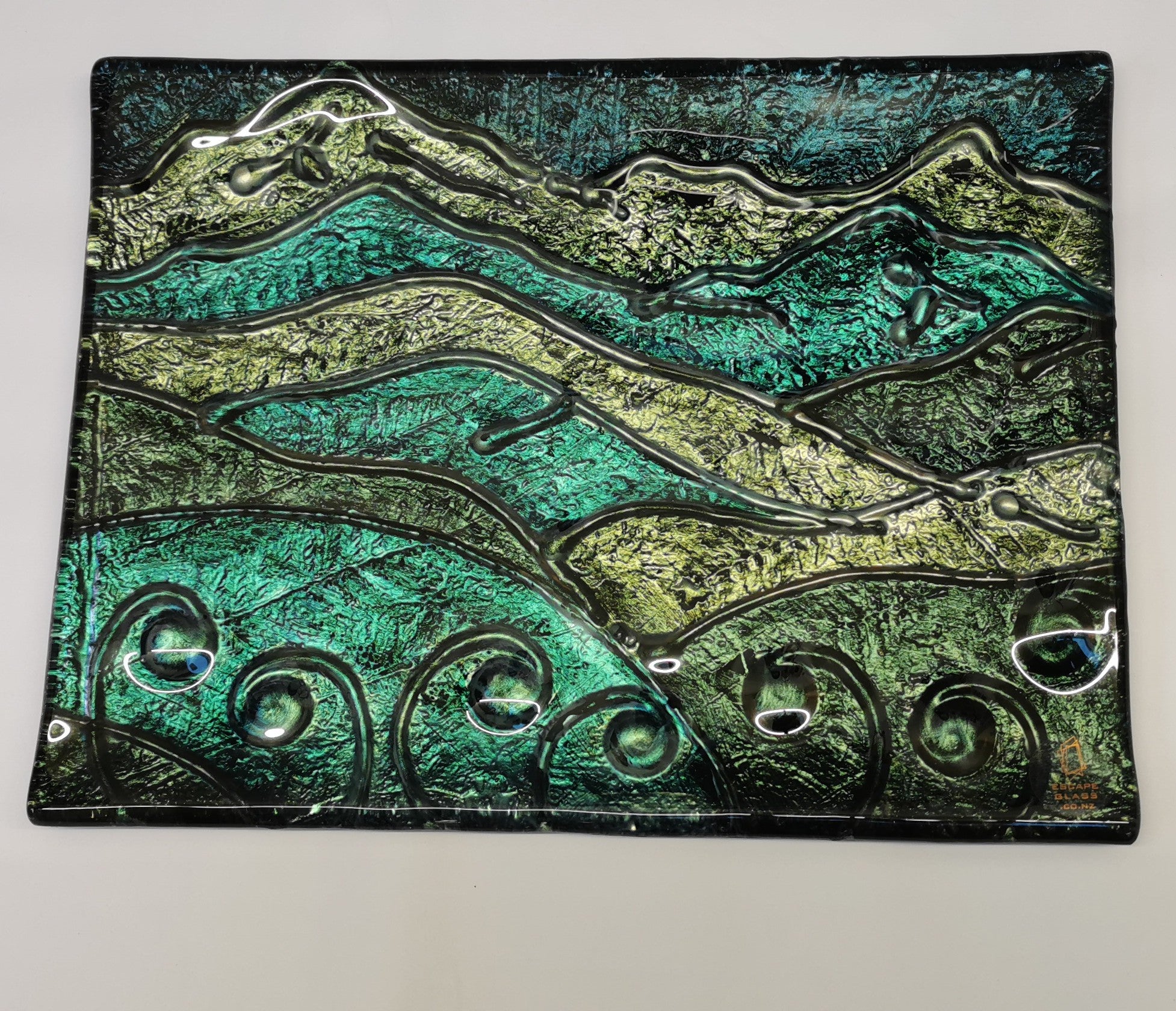 Custom glass wall art mountains