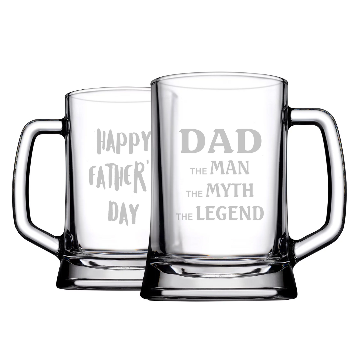Dad the man the myth etched beer mug fathers day