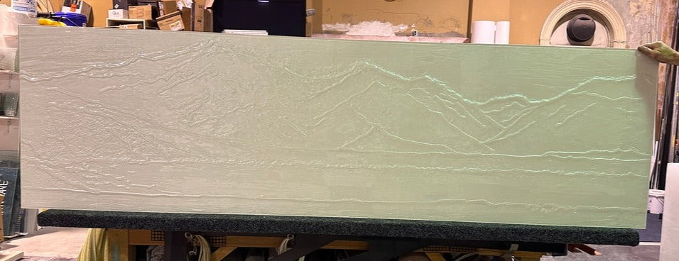 White Mountainscape Splashback - BEAUTIFUL! 2.46m x 75cm