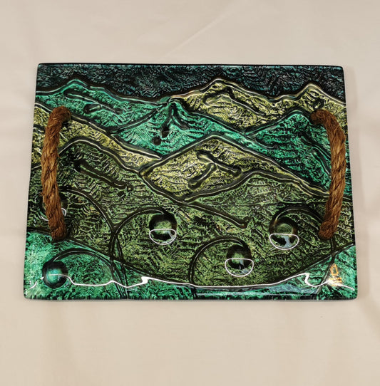 Handpainted Landscape with Koru Rope Handle - Small