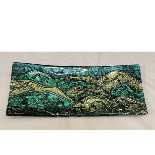 Handpainted Landscape with Koru - Long Sushi Tray