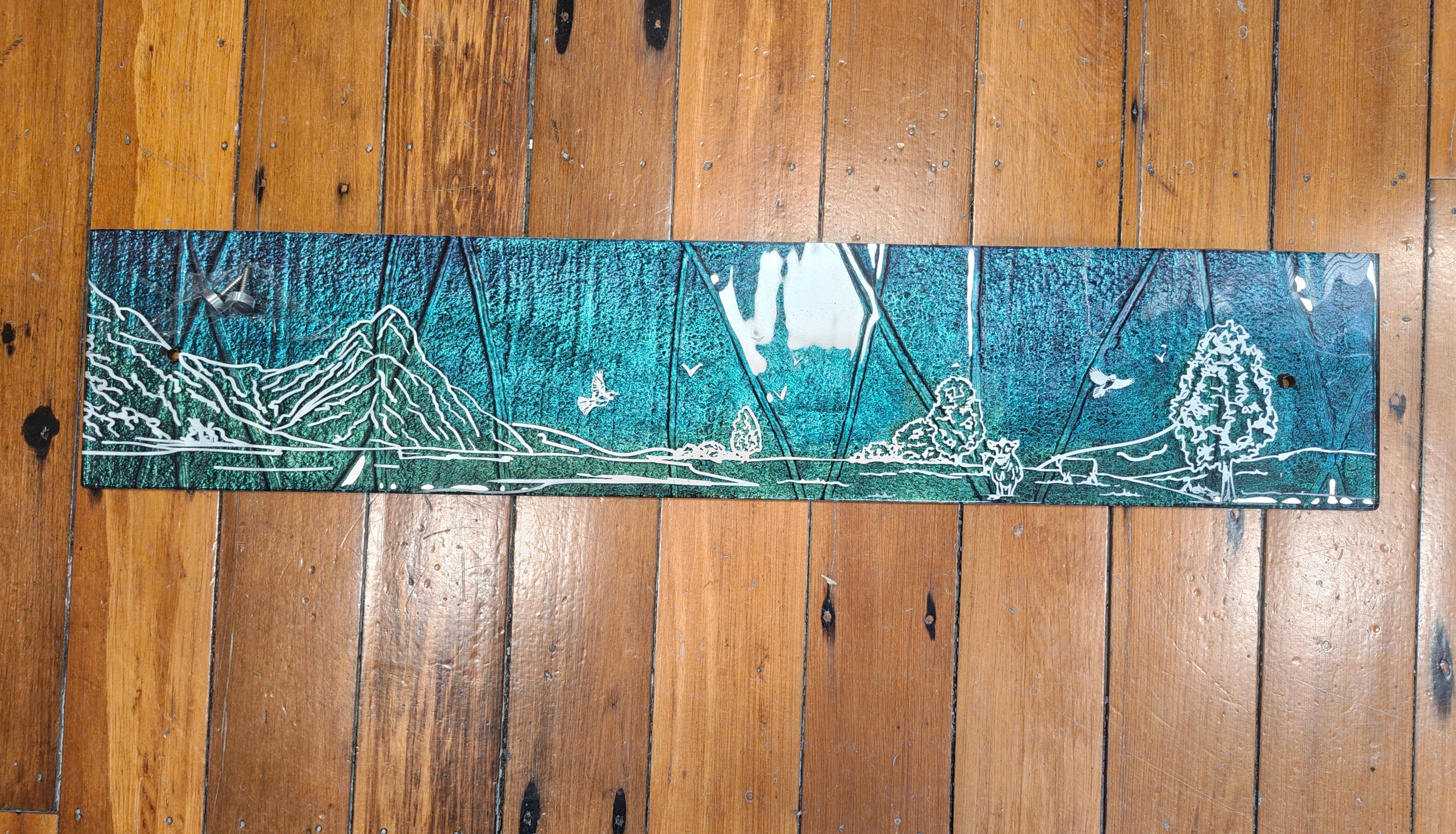 Engraved native landscape - Wall Art