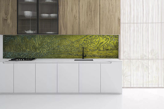 AMAZING SPLASHBACK Arrow river landscape - Kelly green - 665x2120mm #108