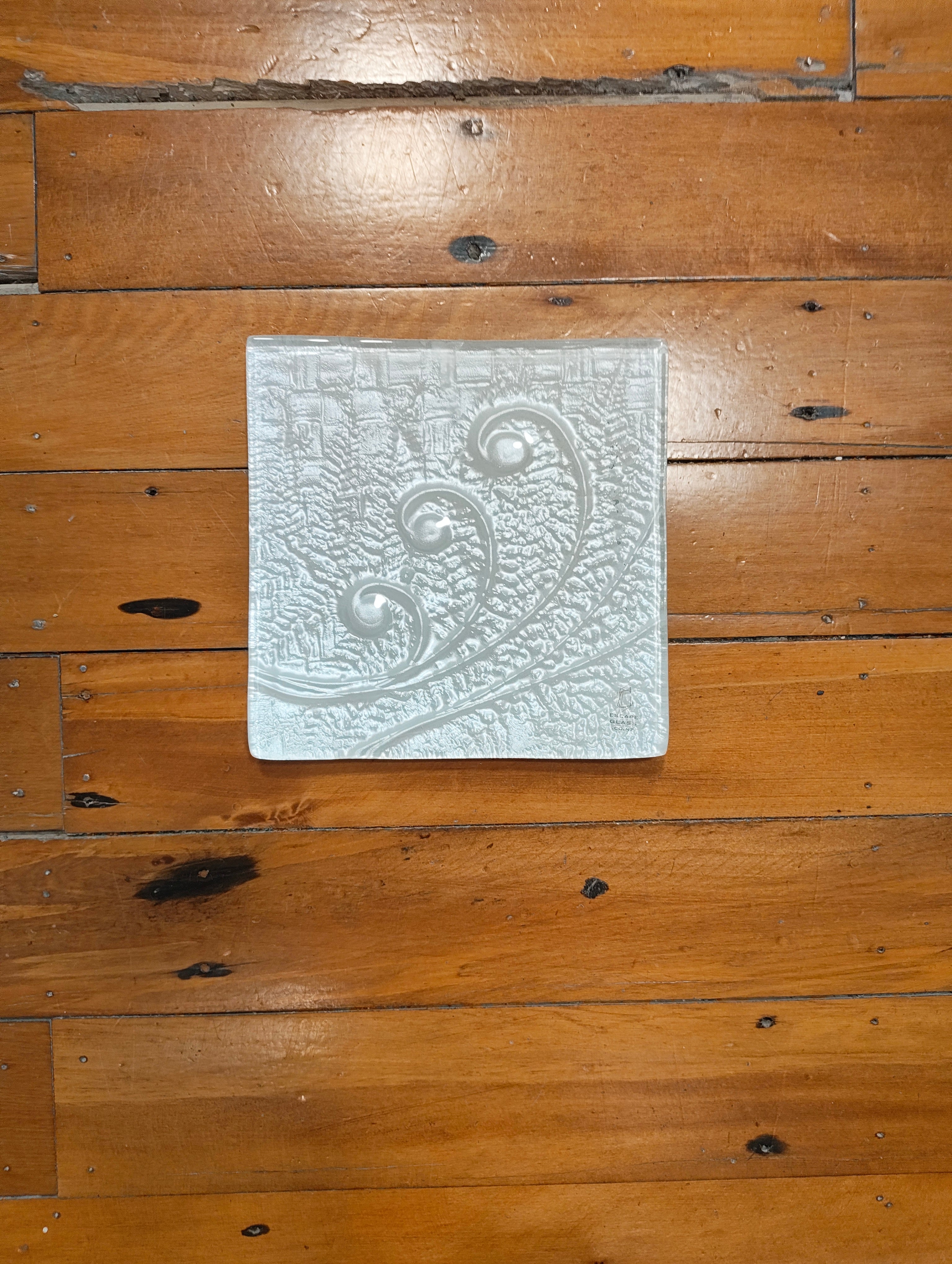 20cm Square Platter - Koru & Fern