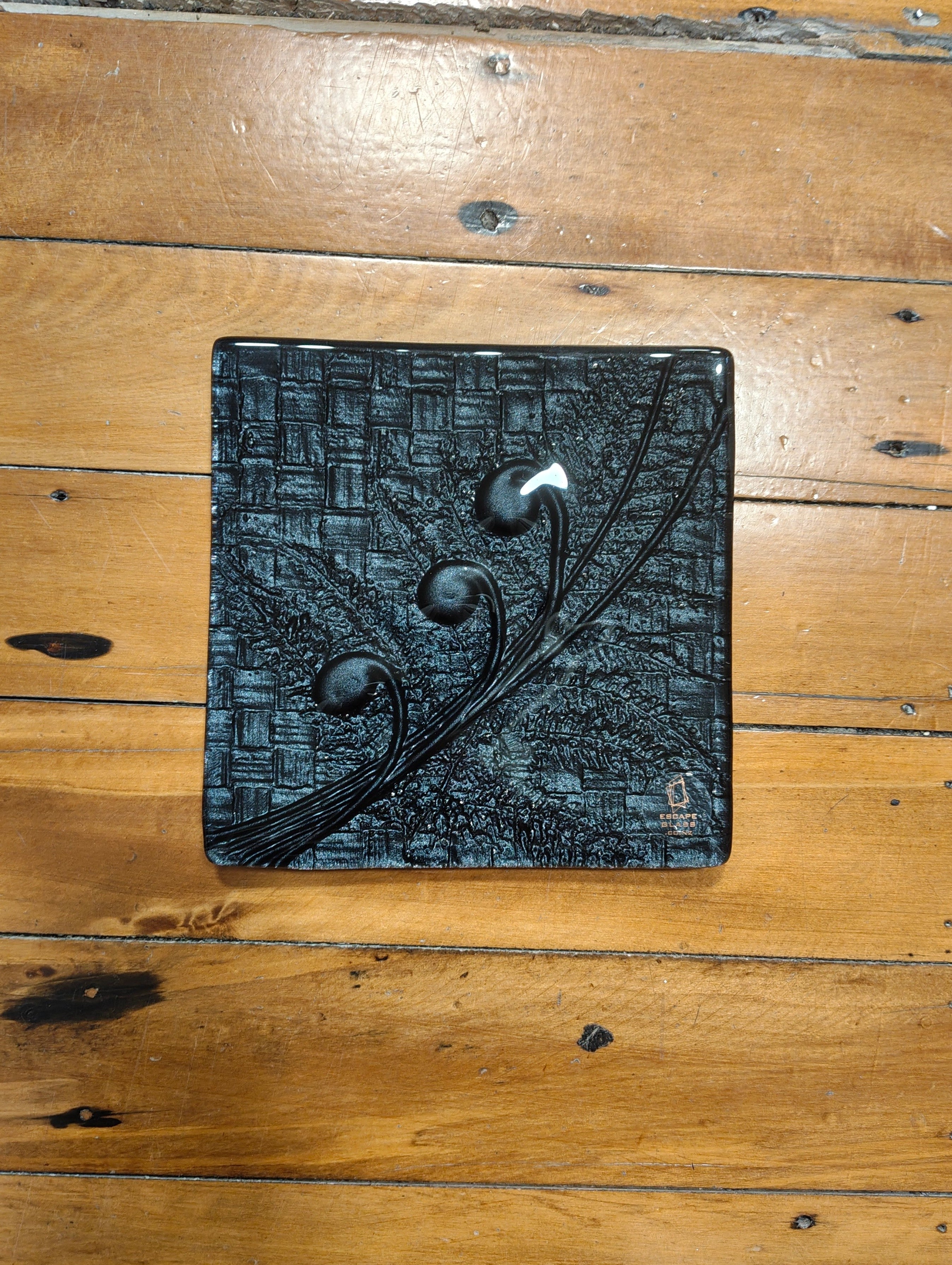 20cm Square Platter - Koru & Fern