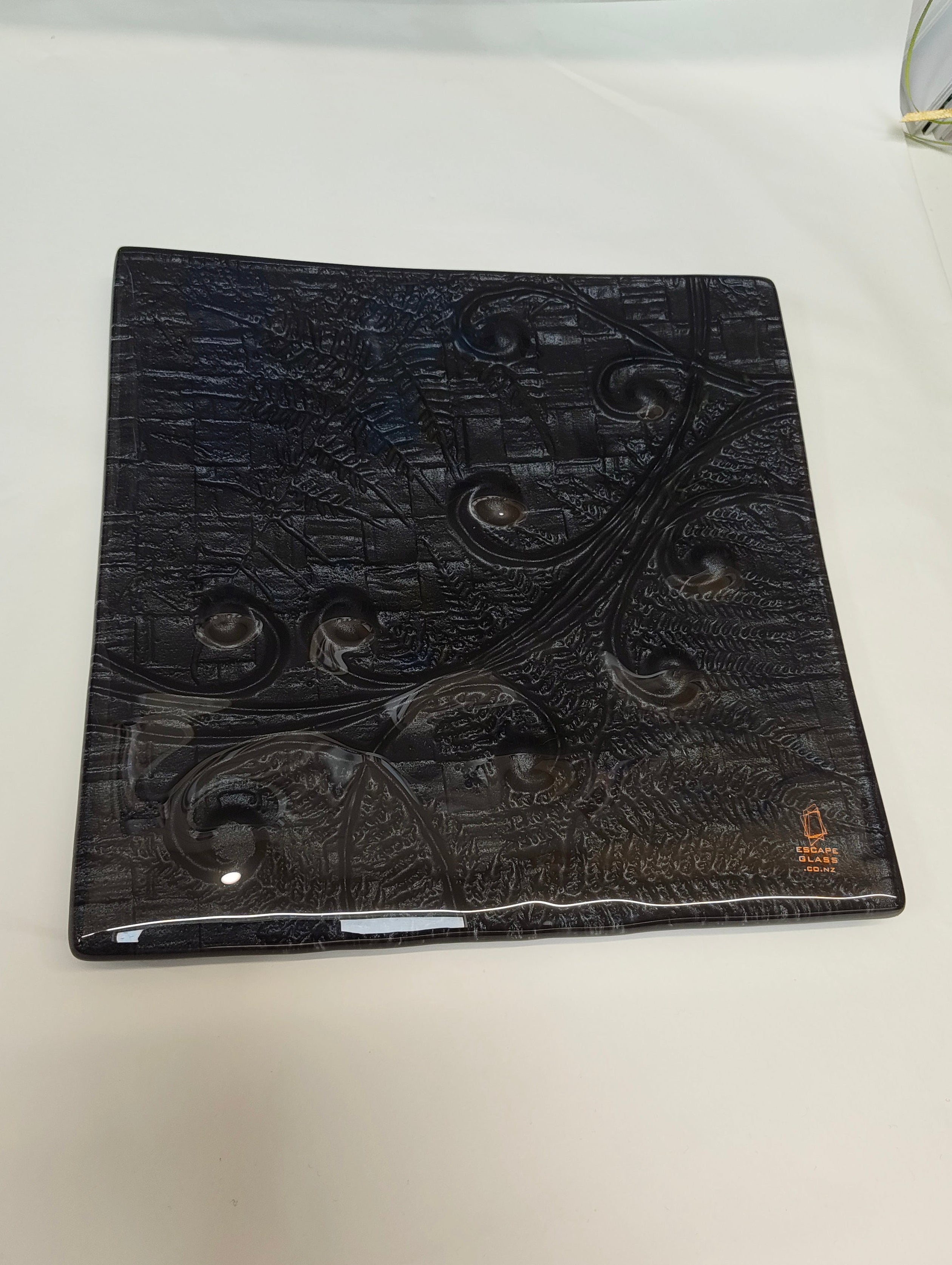 25cm Square Platter - Koru & Fern