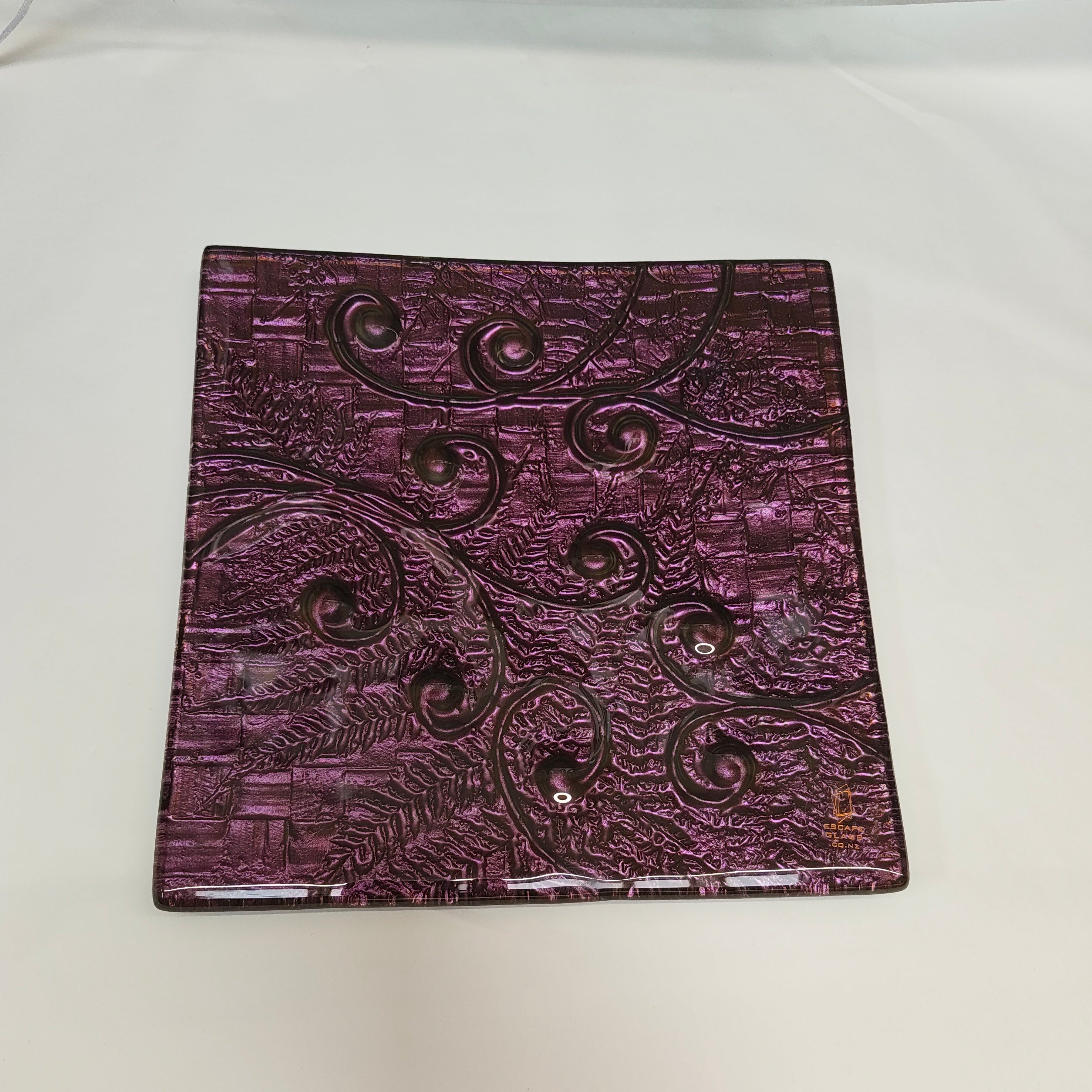 25cm Square Platter - Koru & Fern