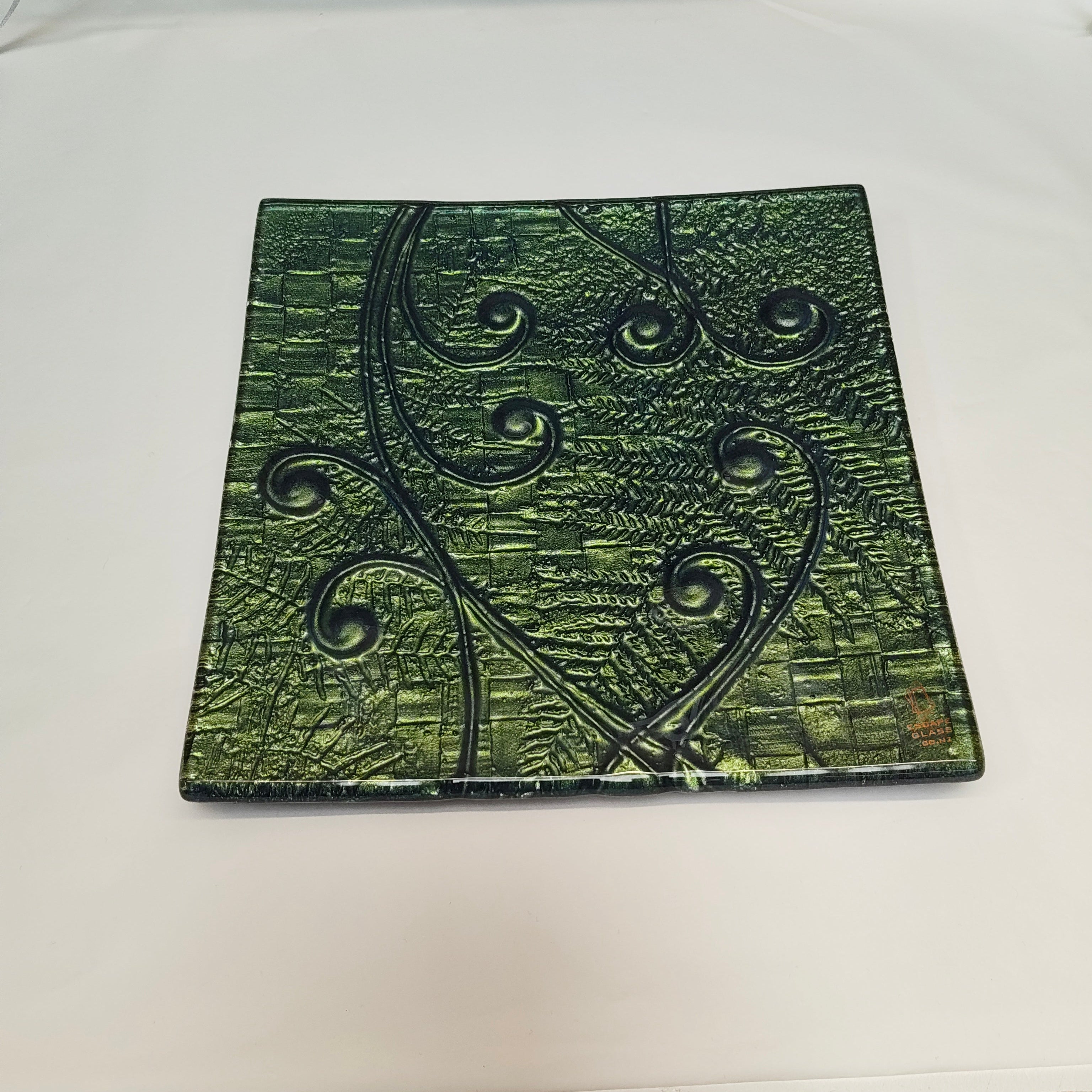 25cm Square Platter - Koru & Fern