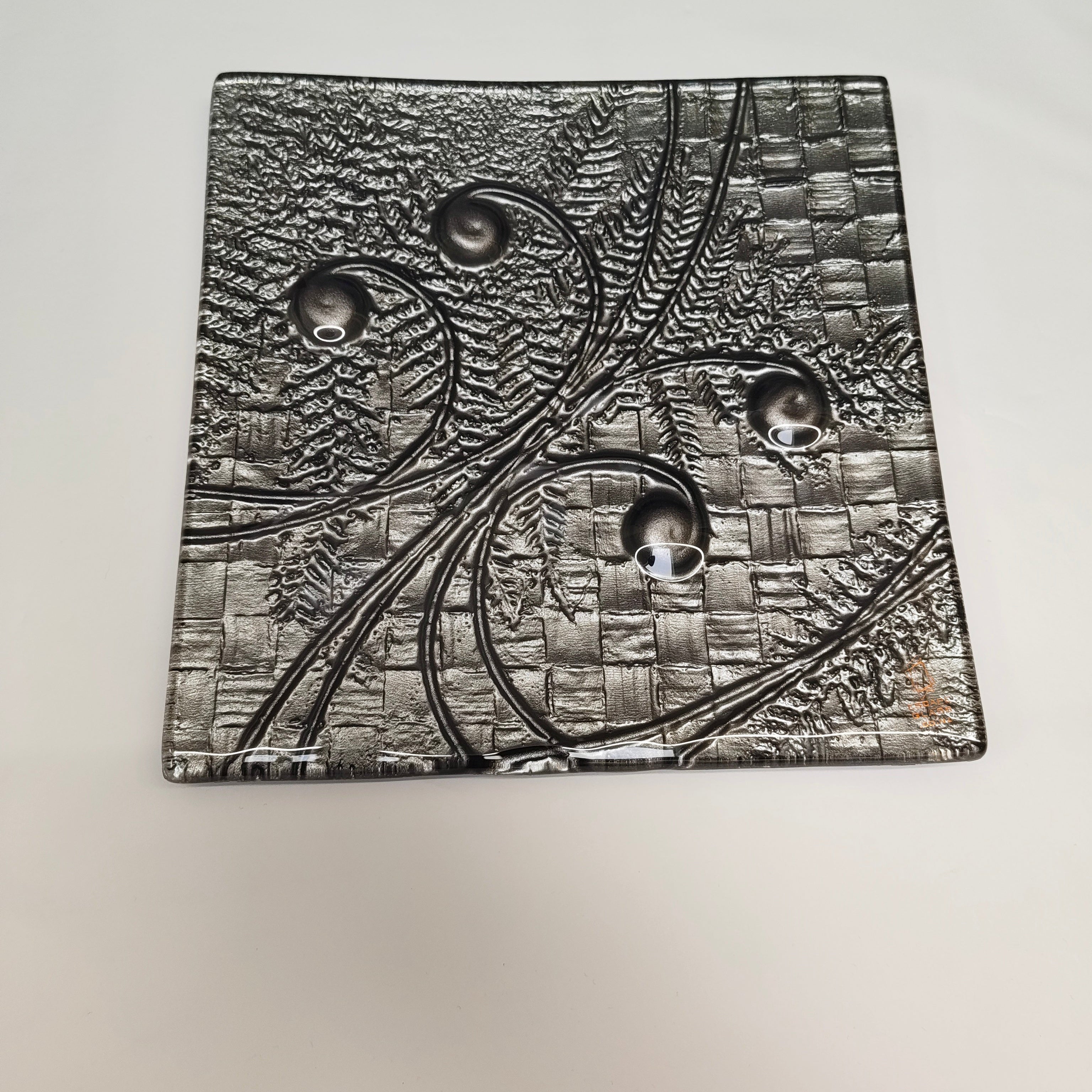 25cm Square Platter - Koru & Fern