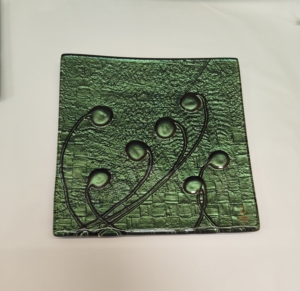 25cm Square Platter - Koru & Fern