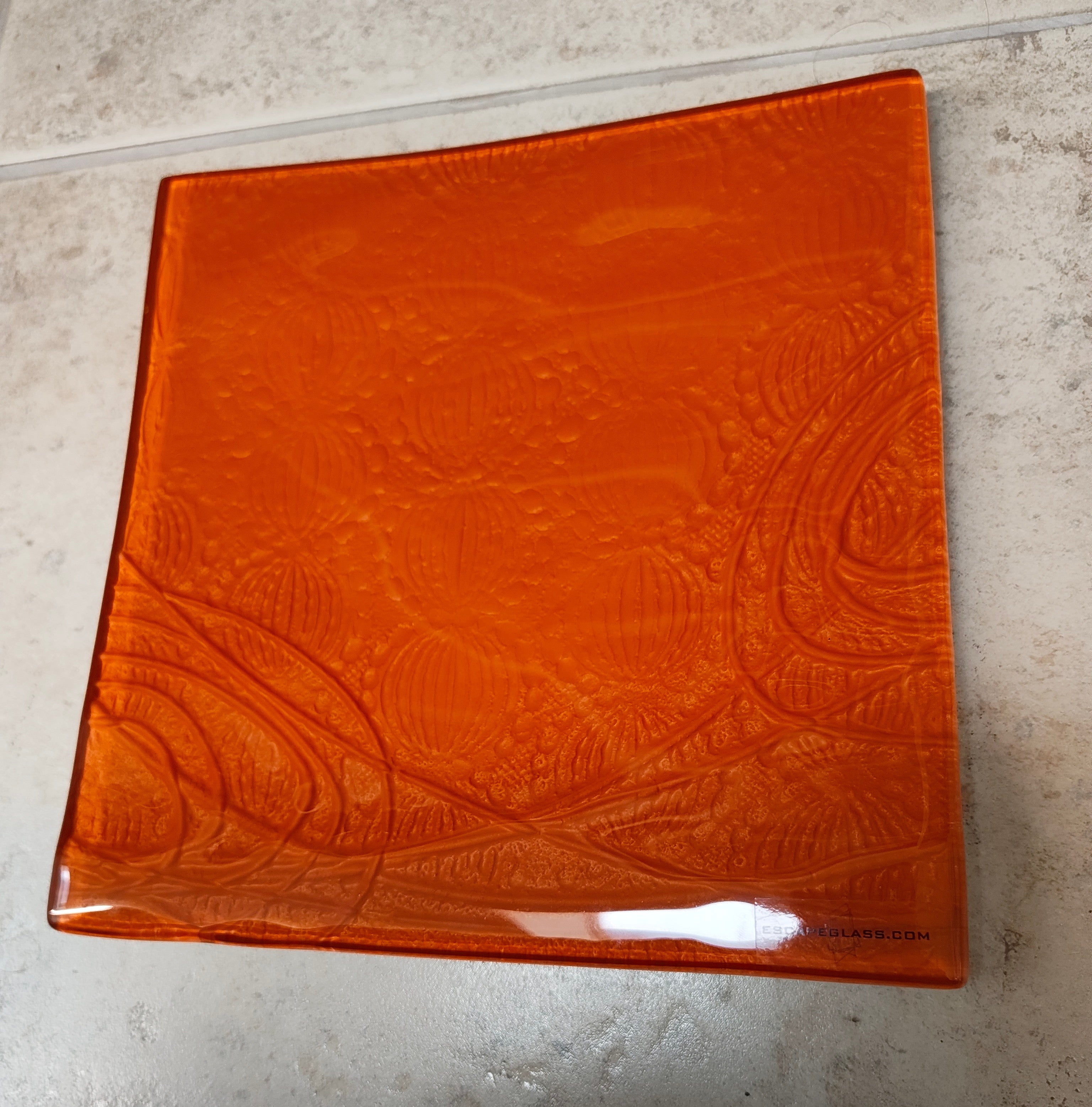 25cm Square Platter - Anaglypta Swirl