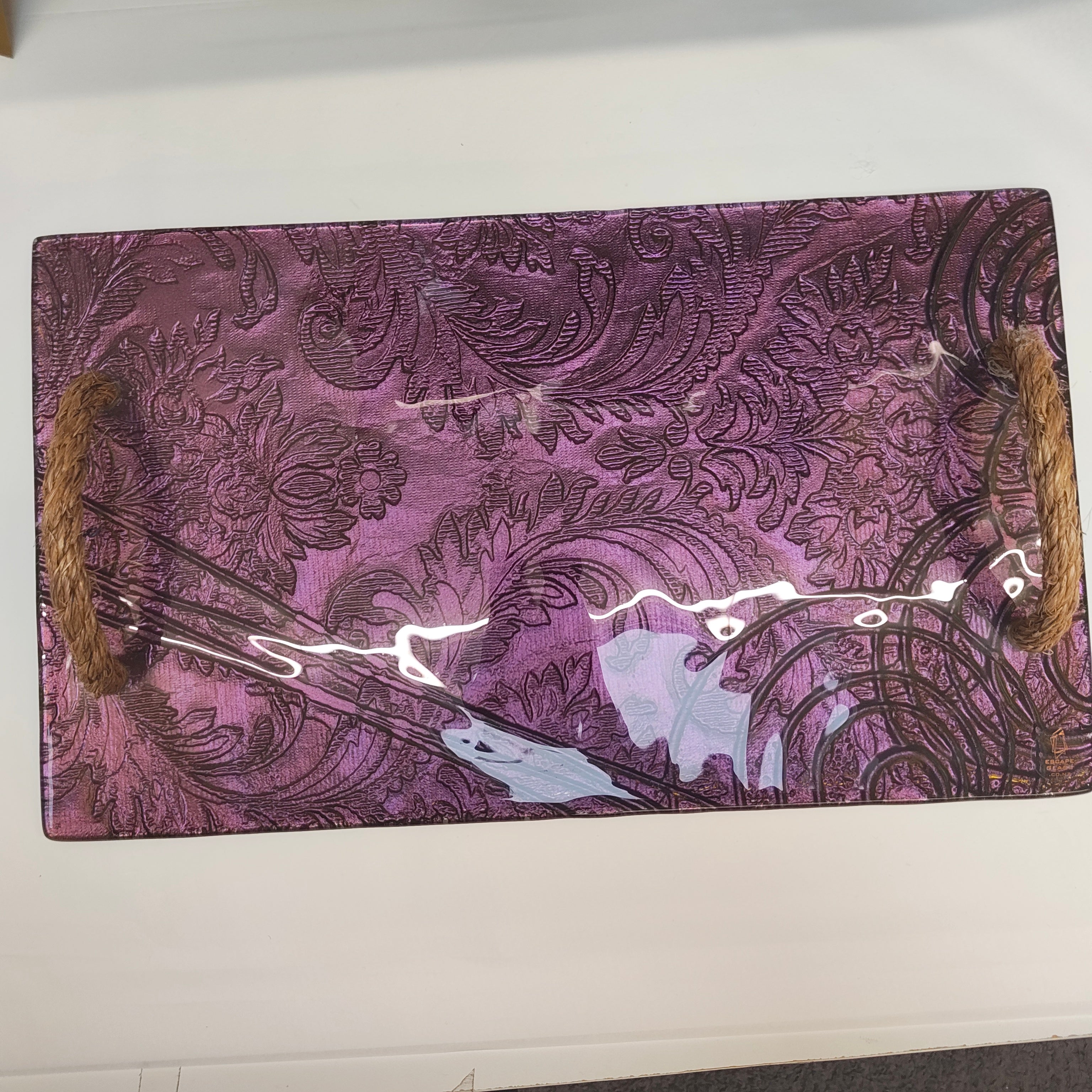 Large Rope Handle Platter - Anaglypta