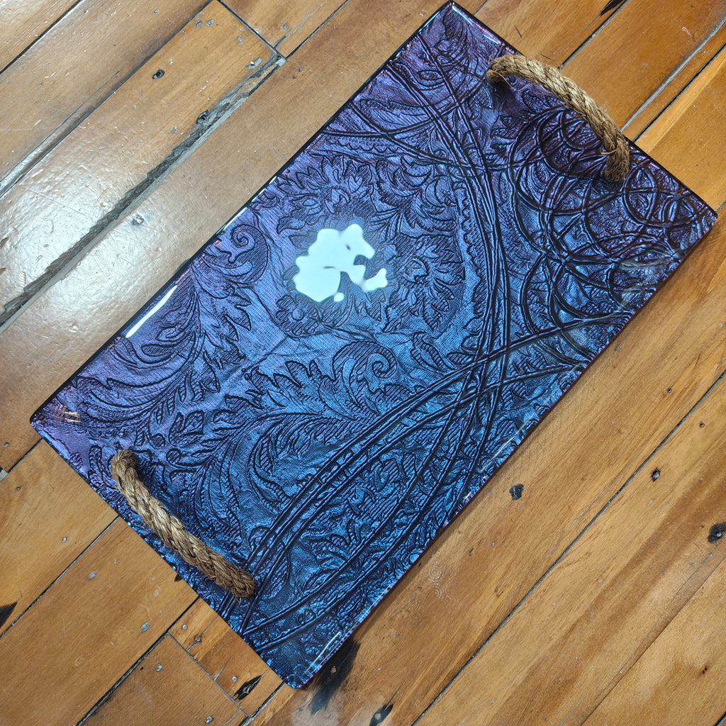 Large Rope Handle Platter - Anaglypta