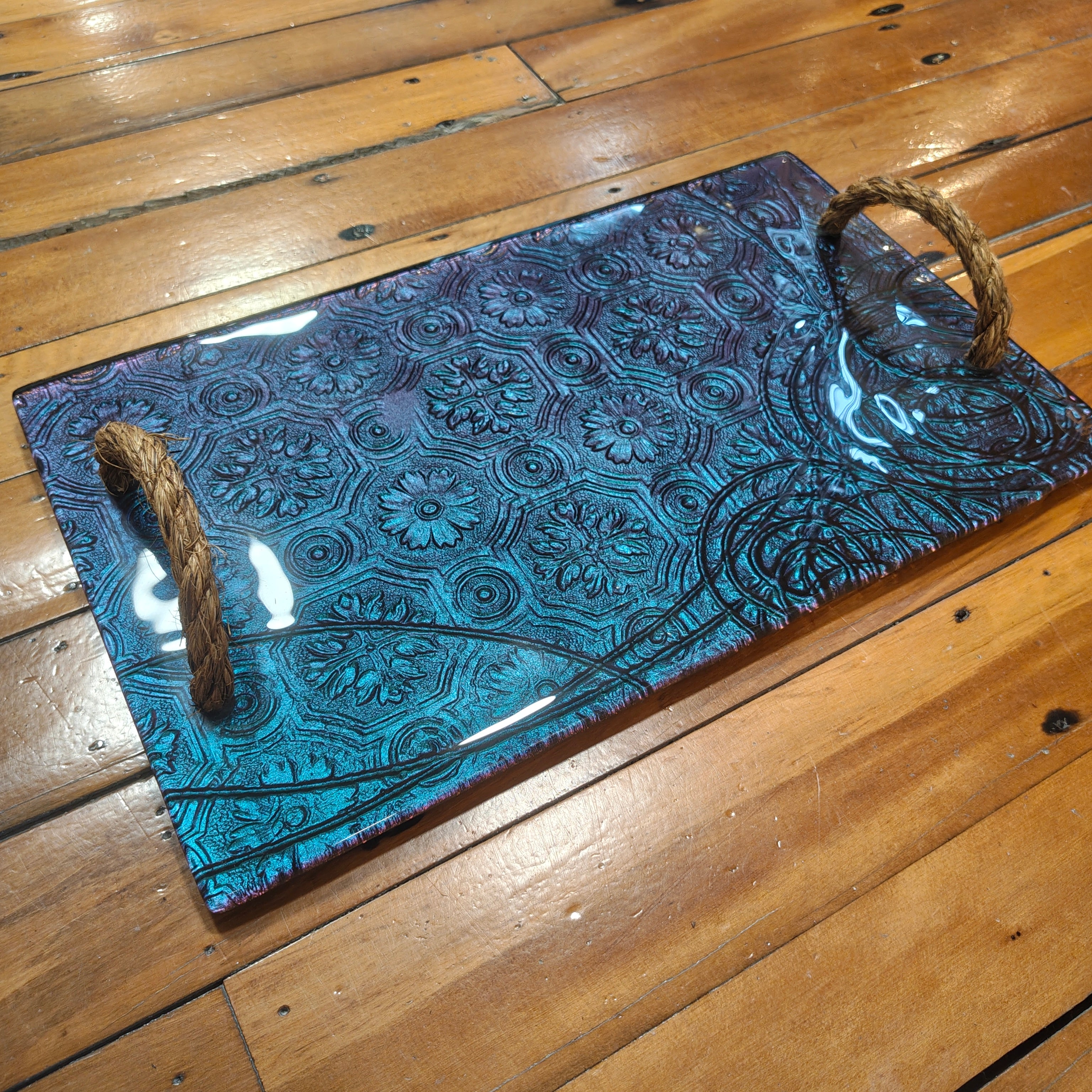 Large Rope Handle Platter - Anaglypta