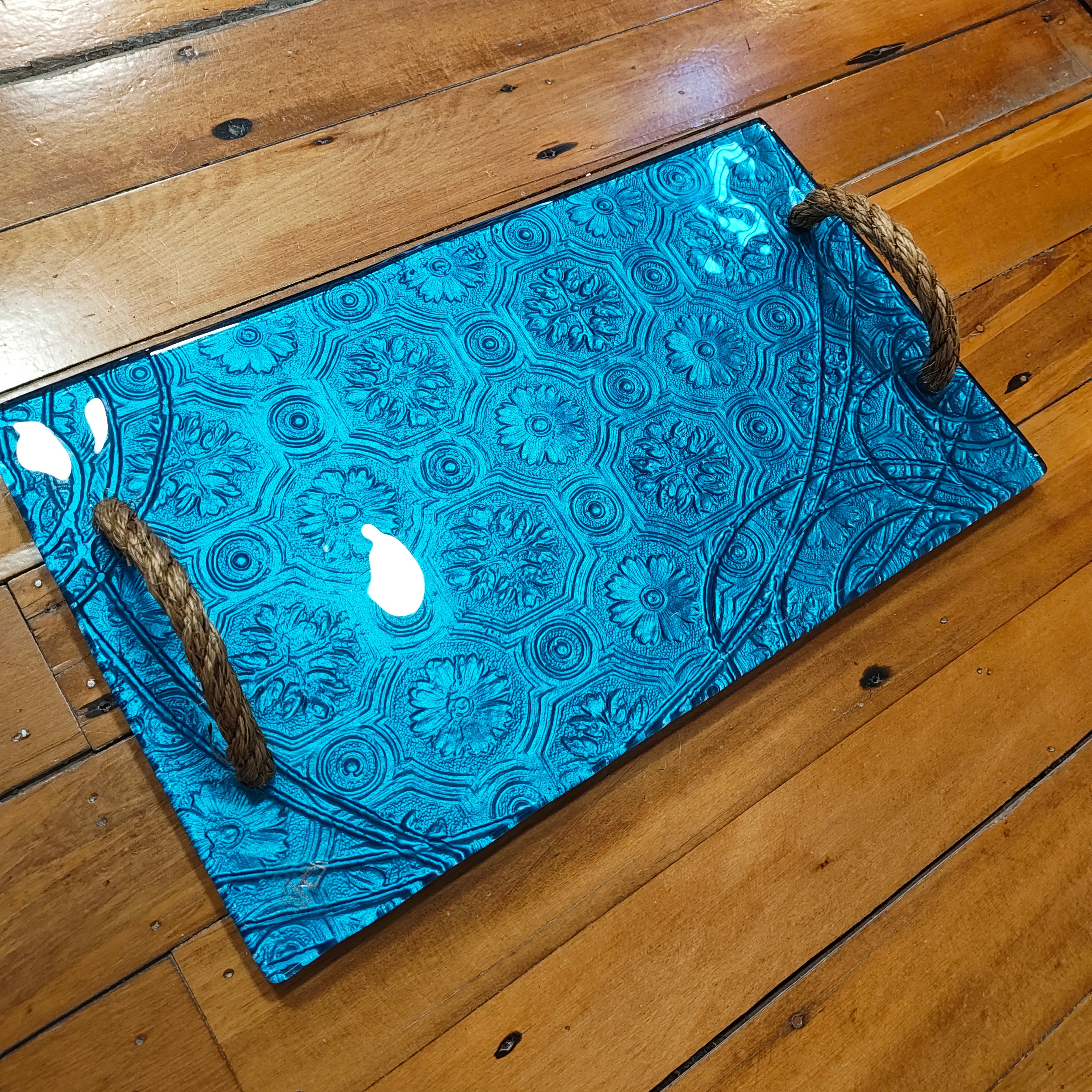 Large Rope Handle Platter - Anaglypta