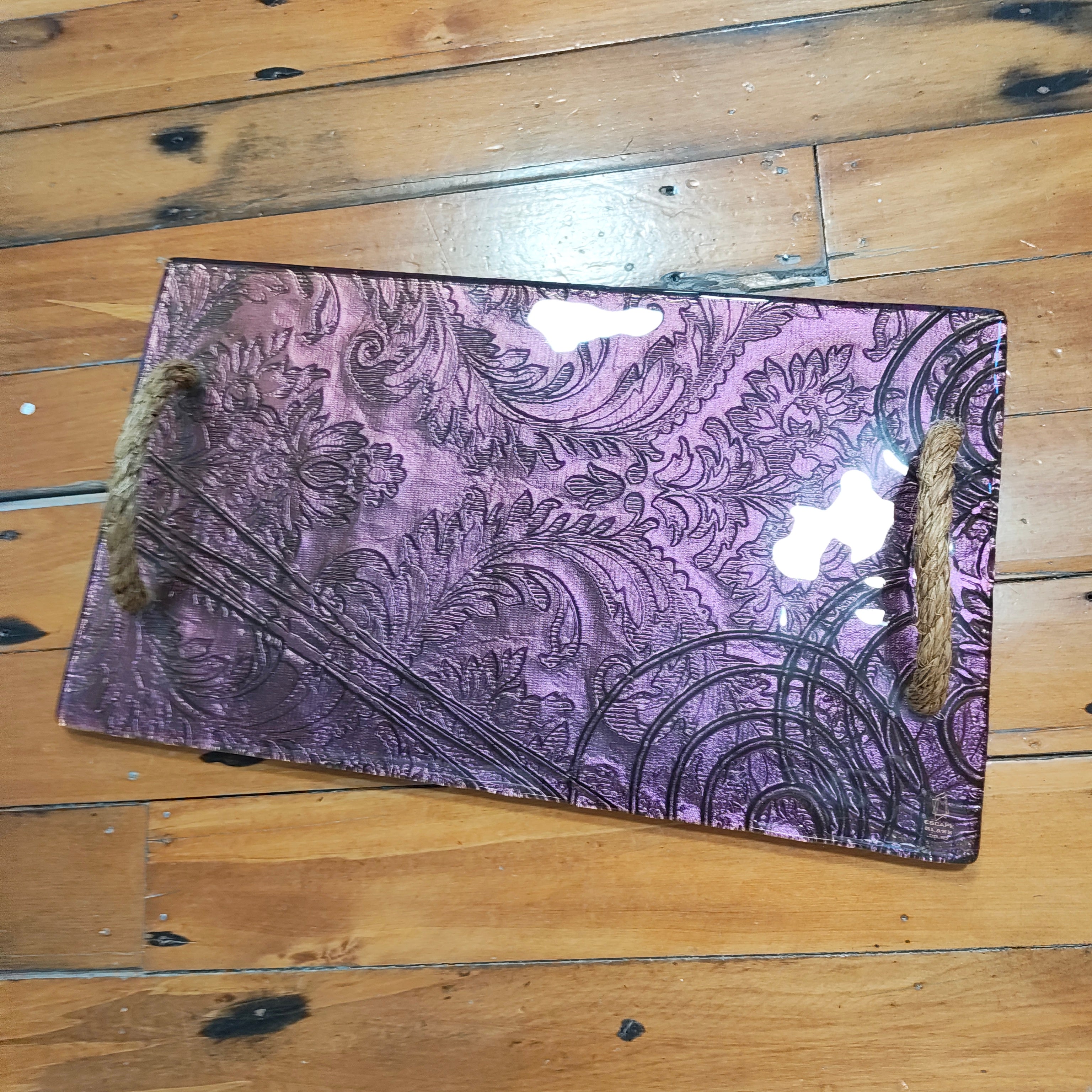Large Rope Handle Platter - Anaglypta