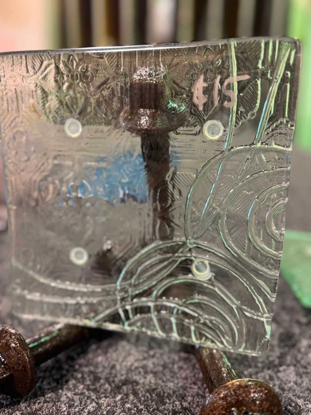 Clear Anaglypta 200sq Platter