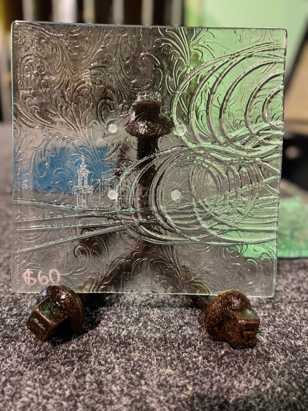 Clear Anaglypta 200sq Platter