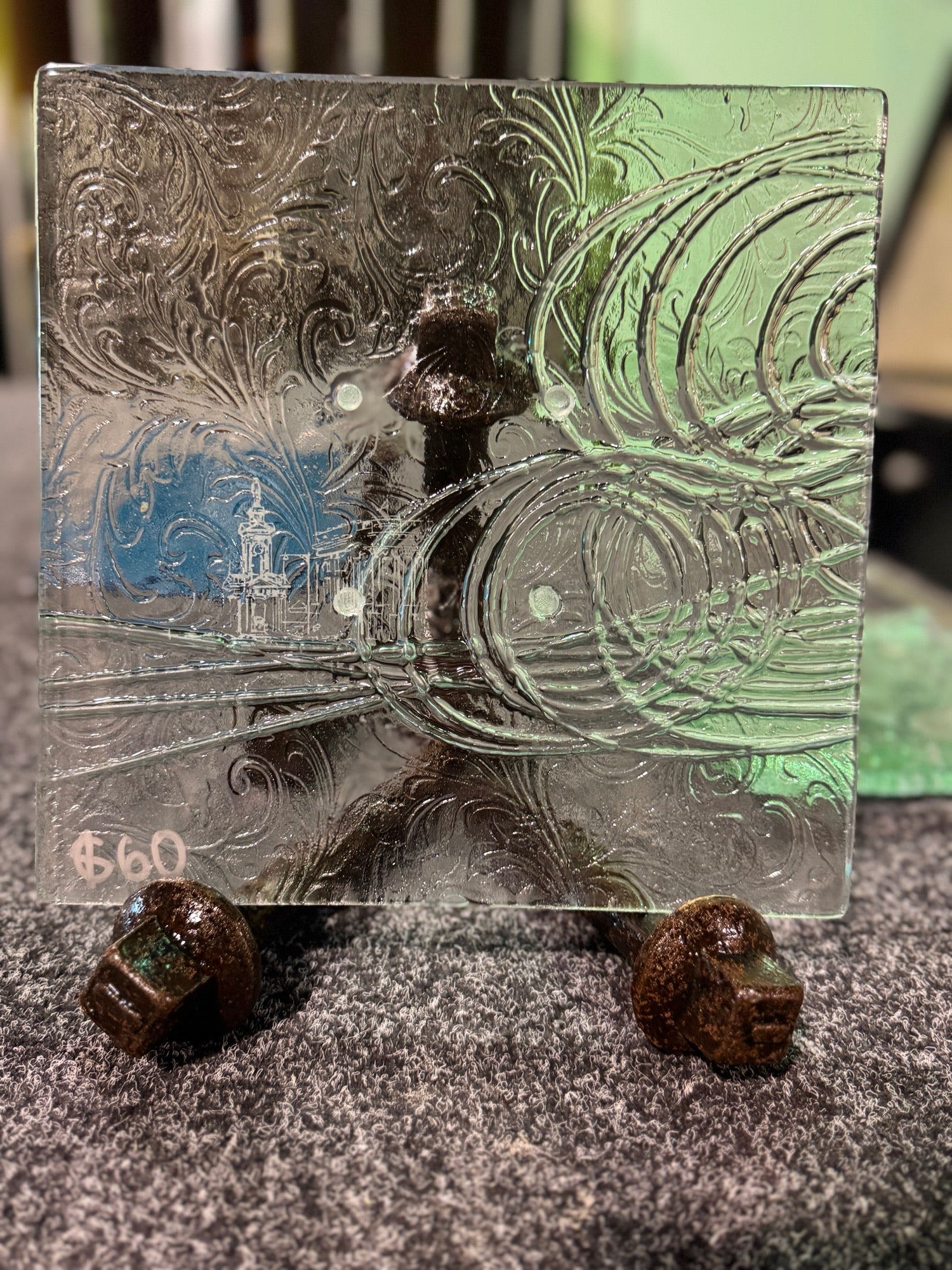 Clear Anaglypta 200sq Platter