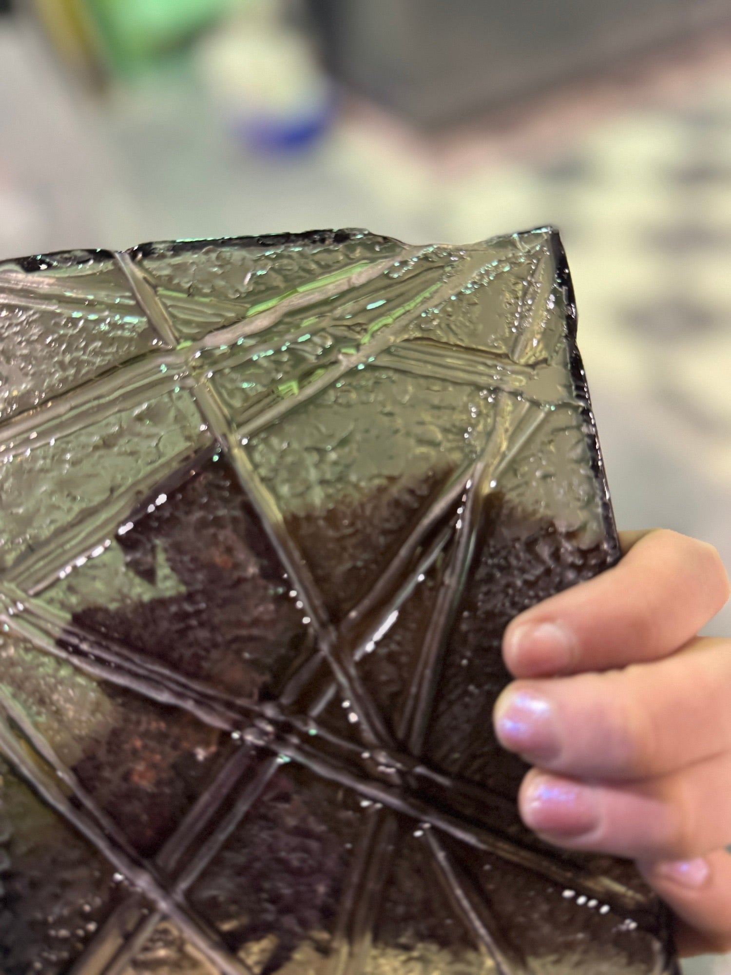 Grey Tint 200sq Platter with Copper Stag Head