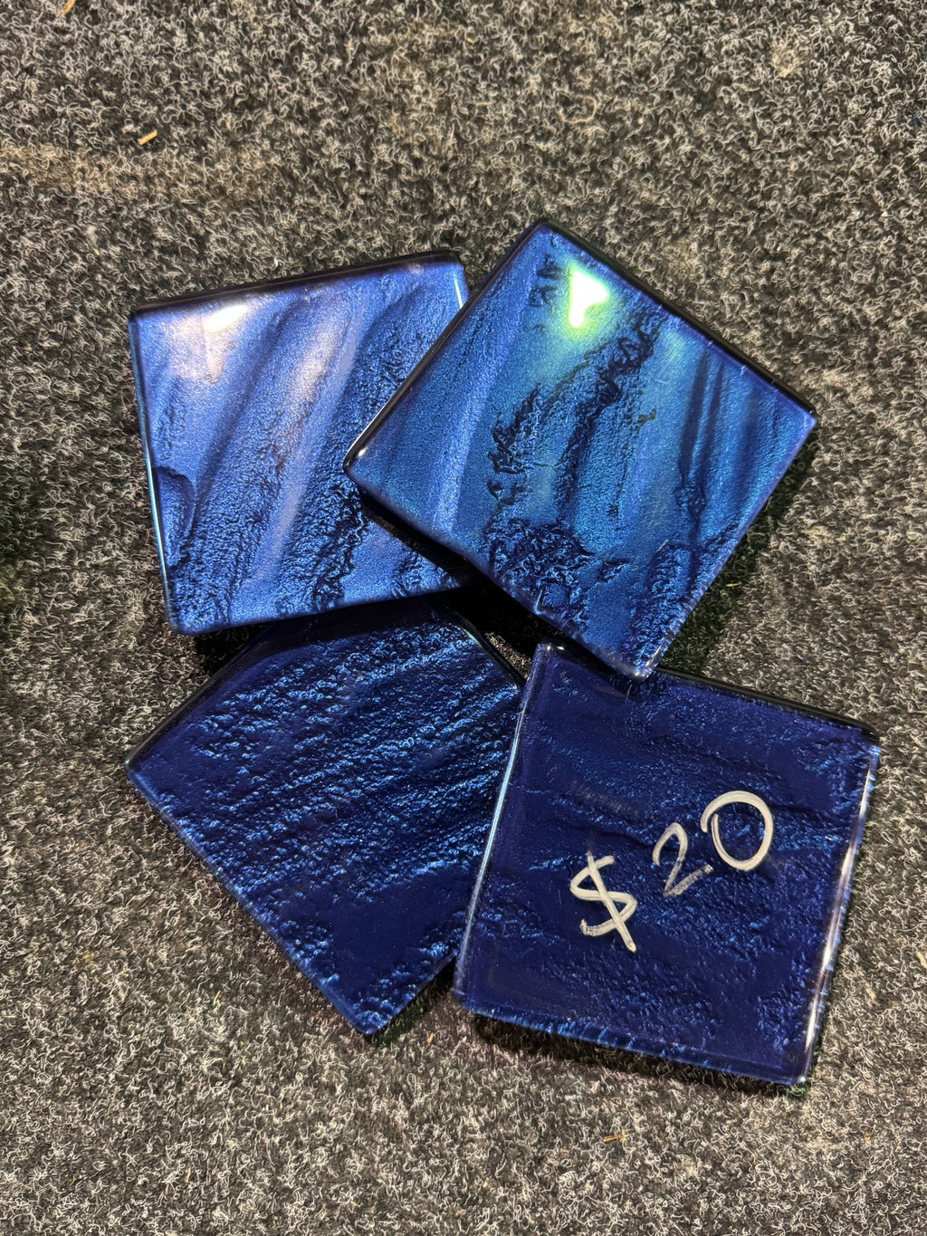 Tobo Blue Freescape Coasters - 1 x set of 4