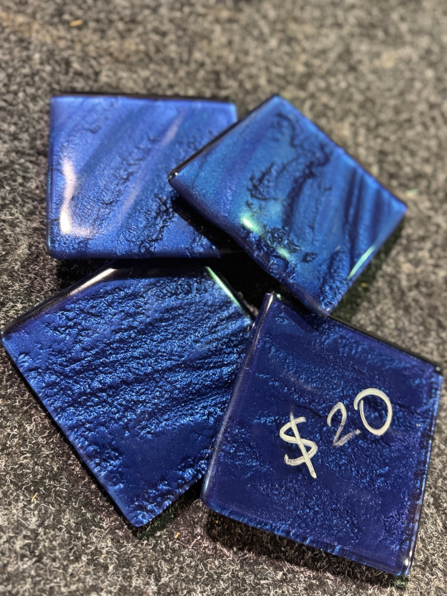 Tobo Blue Freescape Coasters - 1 x set of 4