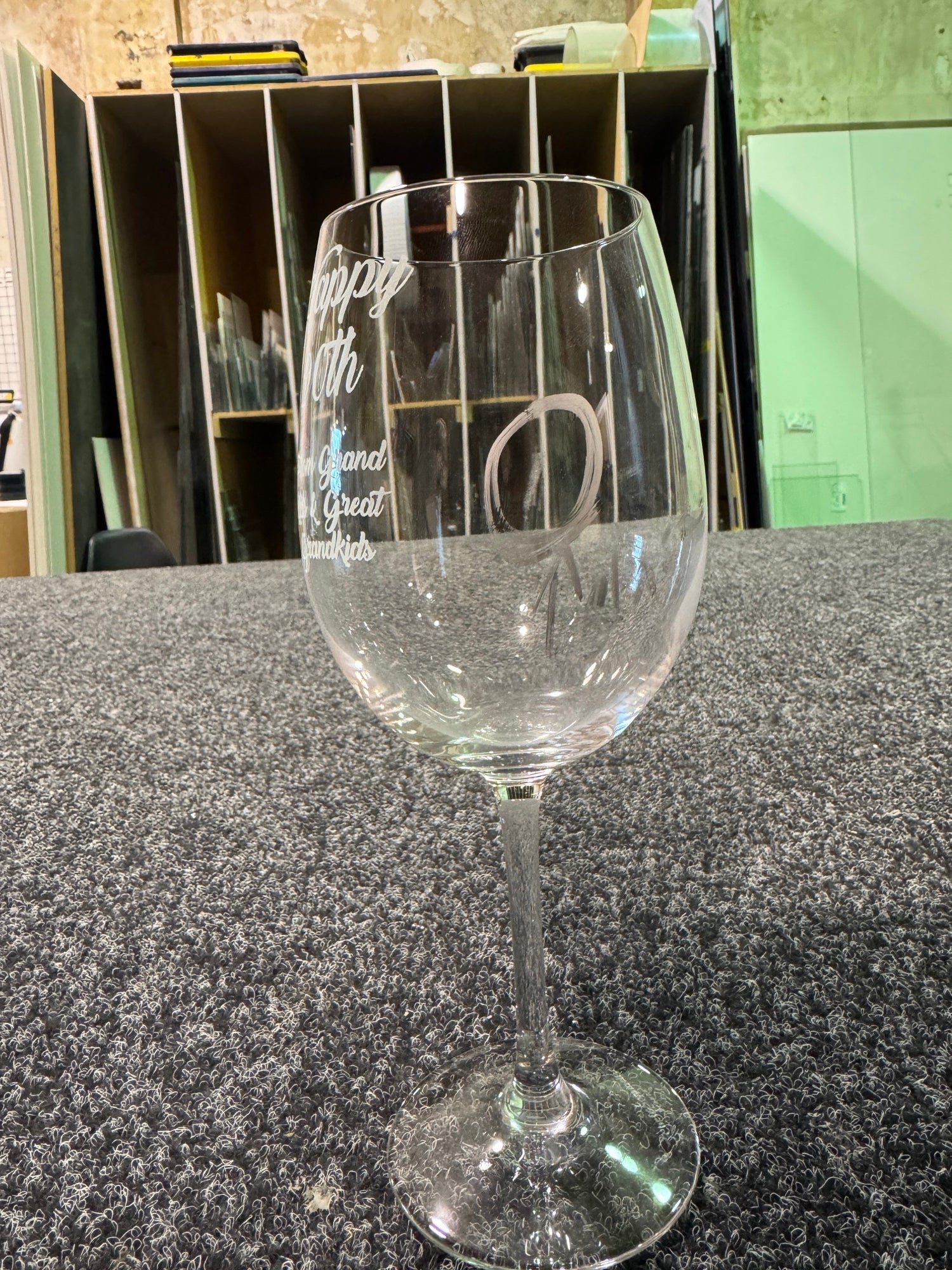 Happy 90th Birthday Wine Glass